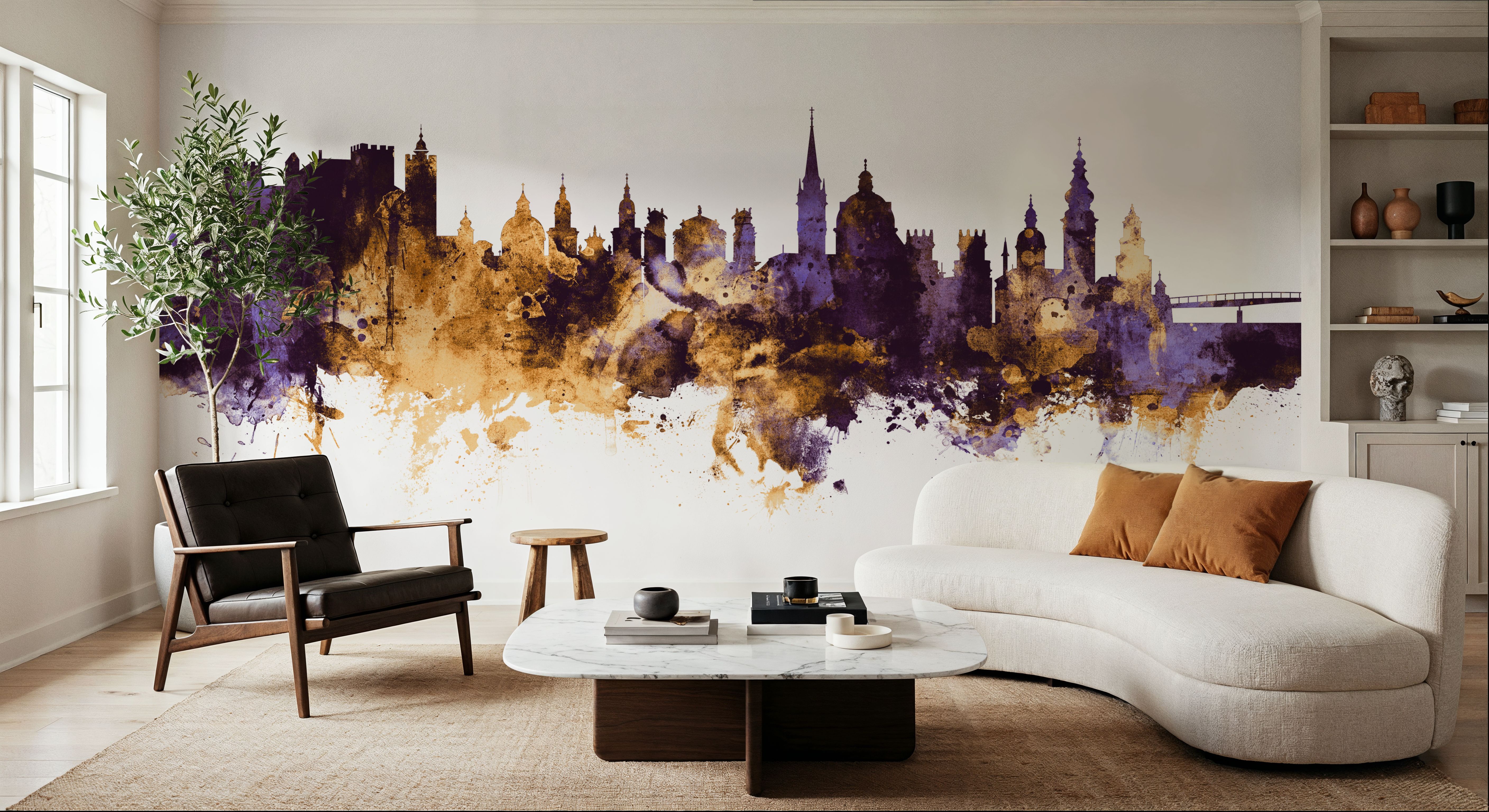 Salzburg Austria Skyline Purple & Gold