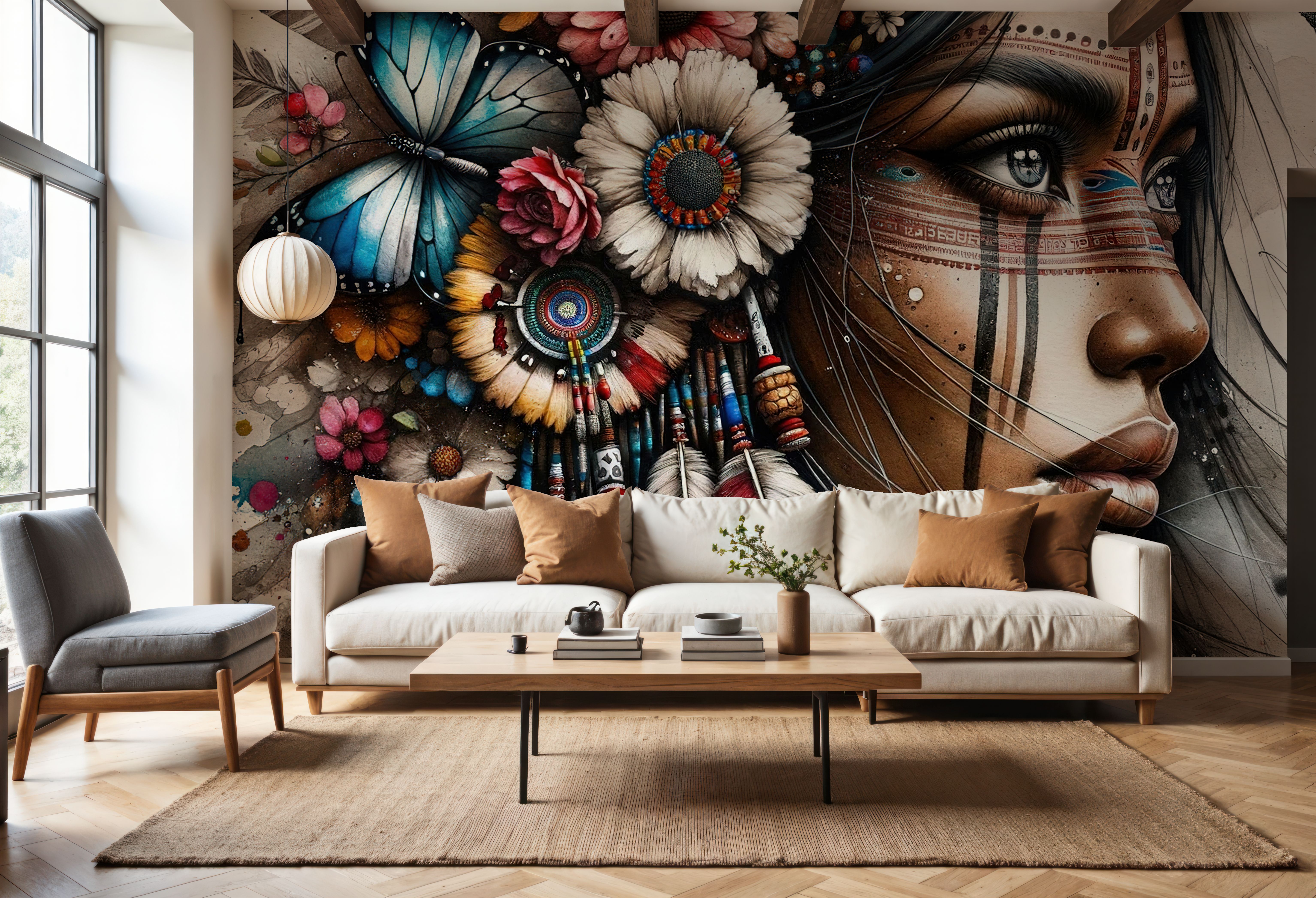 Feathers and Butterflies, Wallpaper