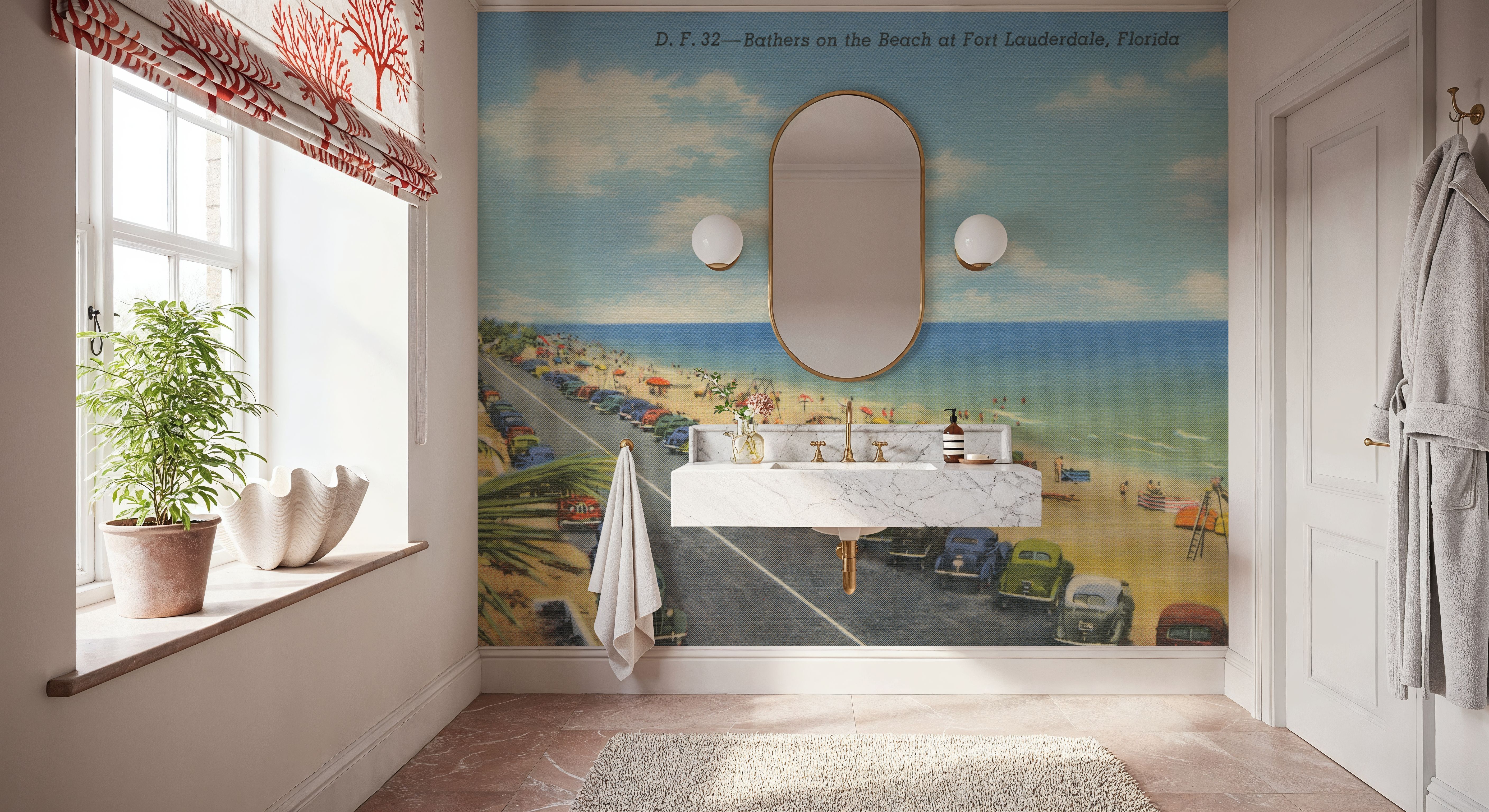 Florida Postcard I - Screenprint, Carte da parati