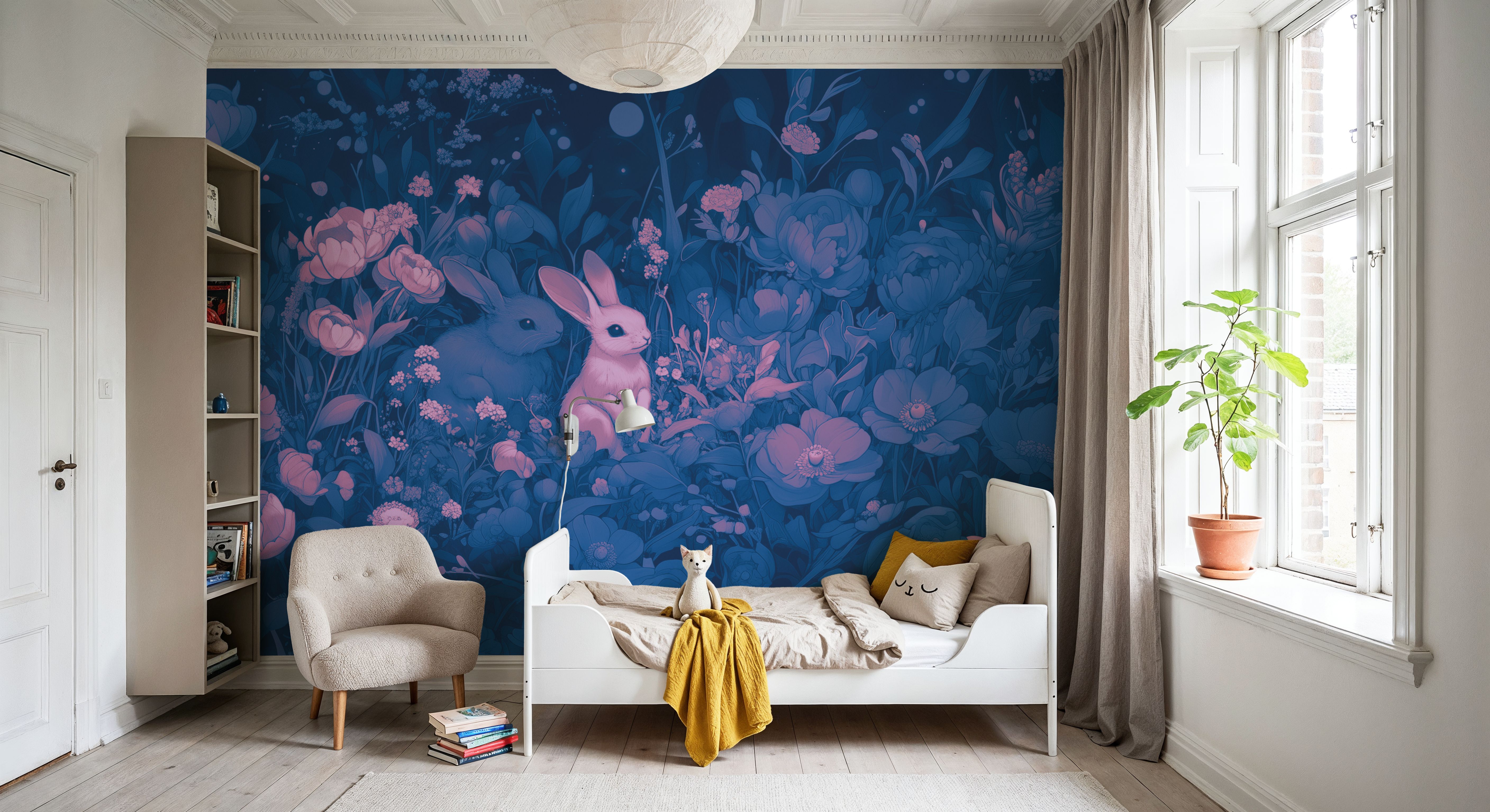 Rabbits Blue Pink