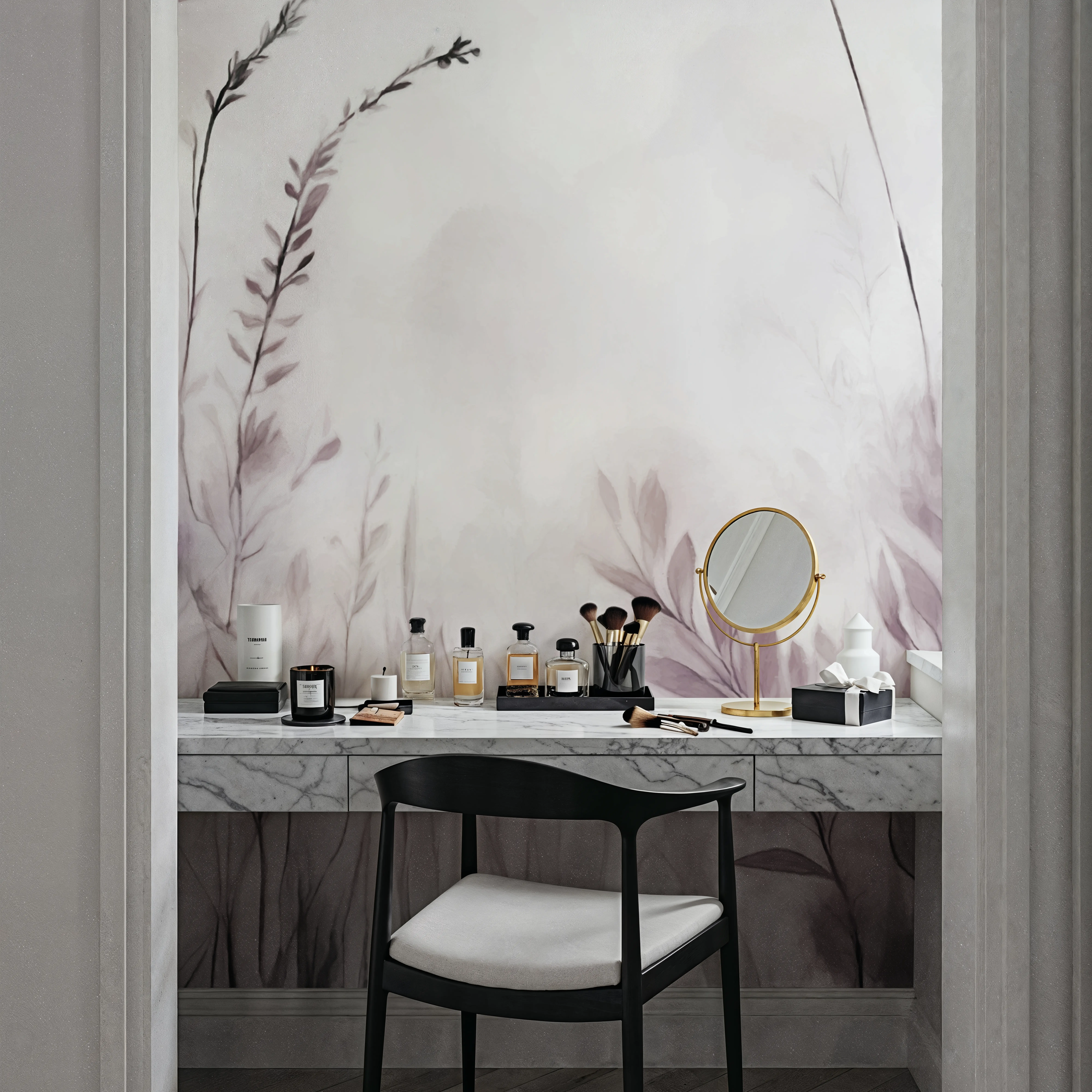 Fotobehang - Quiet Dreams Smoke - Abstract Kunst Natuur Mural - Paars - Slaapkamers - Wallism België - Zelfklevend of Vliesbehang