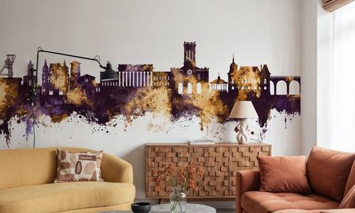 Saint-Étienne France Skyline Purple & Gold