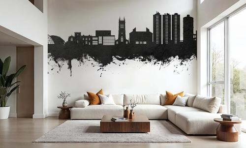 Scunthorpe England Skyline Black & White