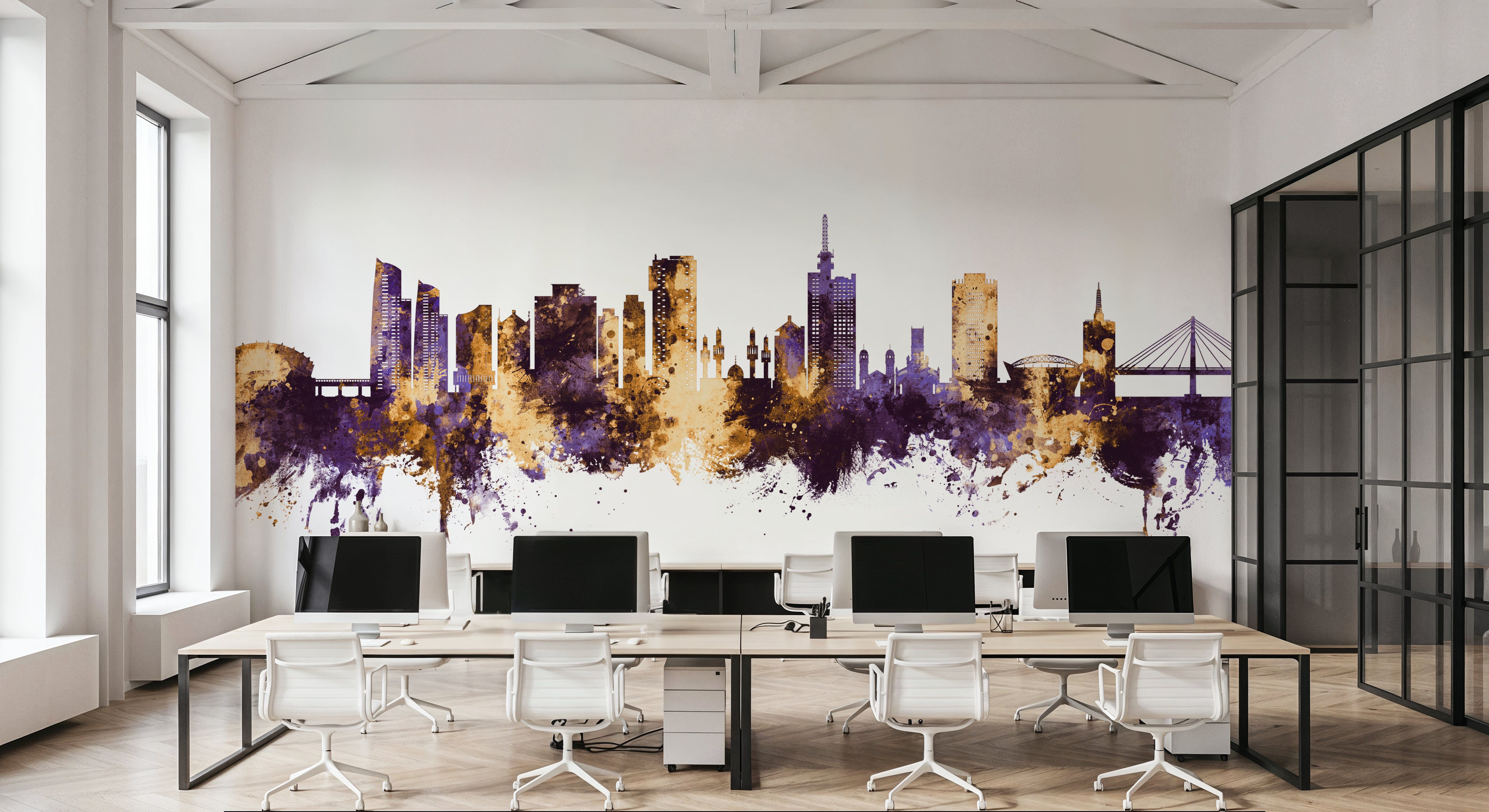 Lagos Nigeria Skyline Purple & Gold