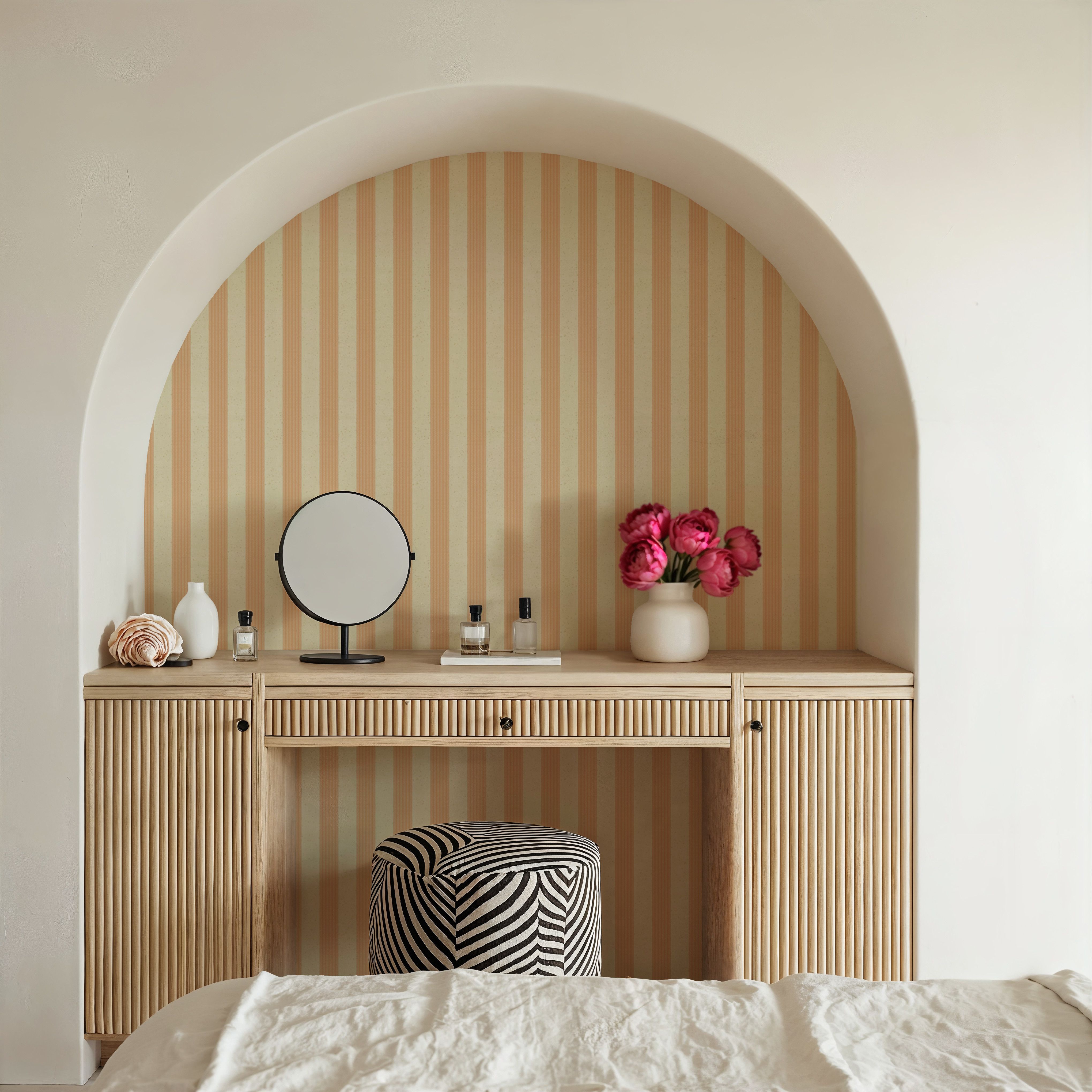 Ticking Awning Stripes, Peach