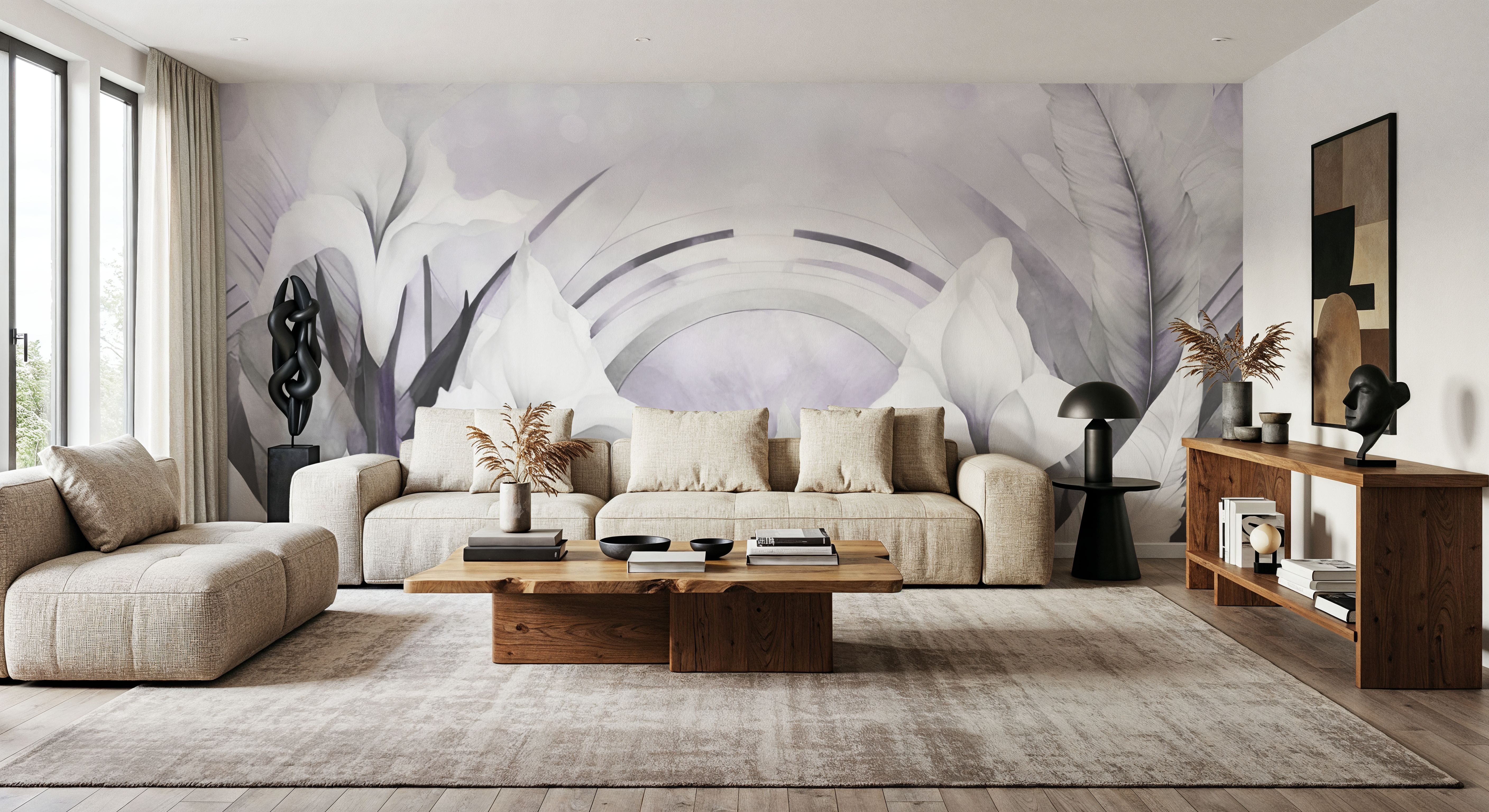 Irises and Feathers Purple