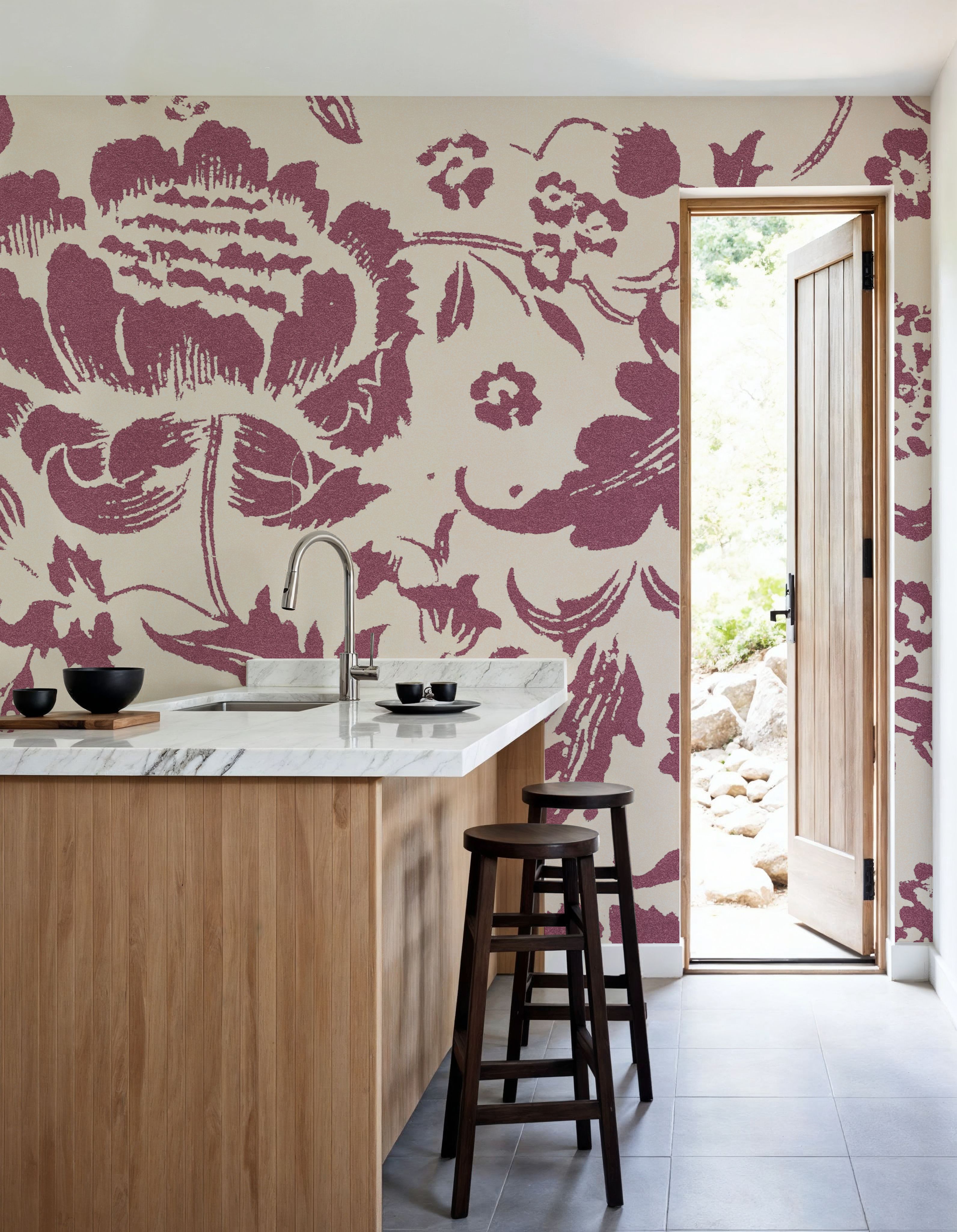 Floral Toile I Berry