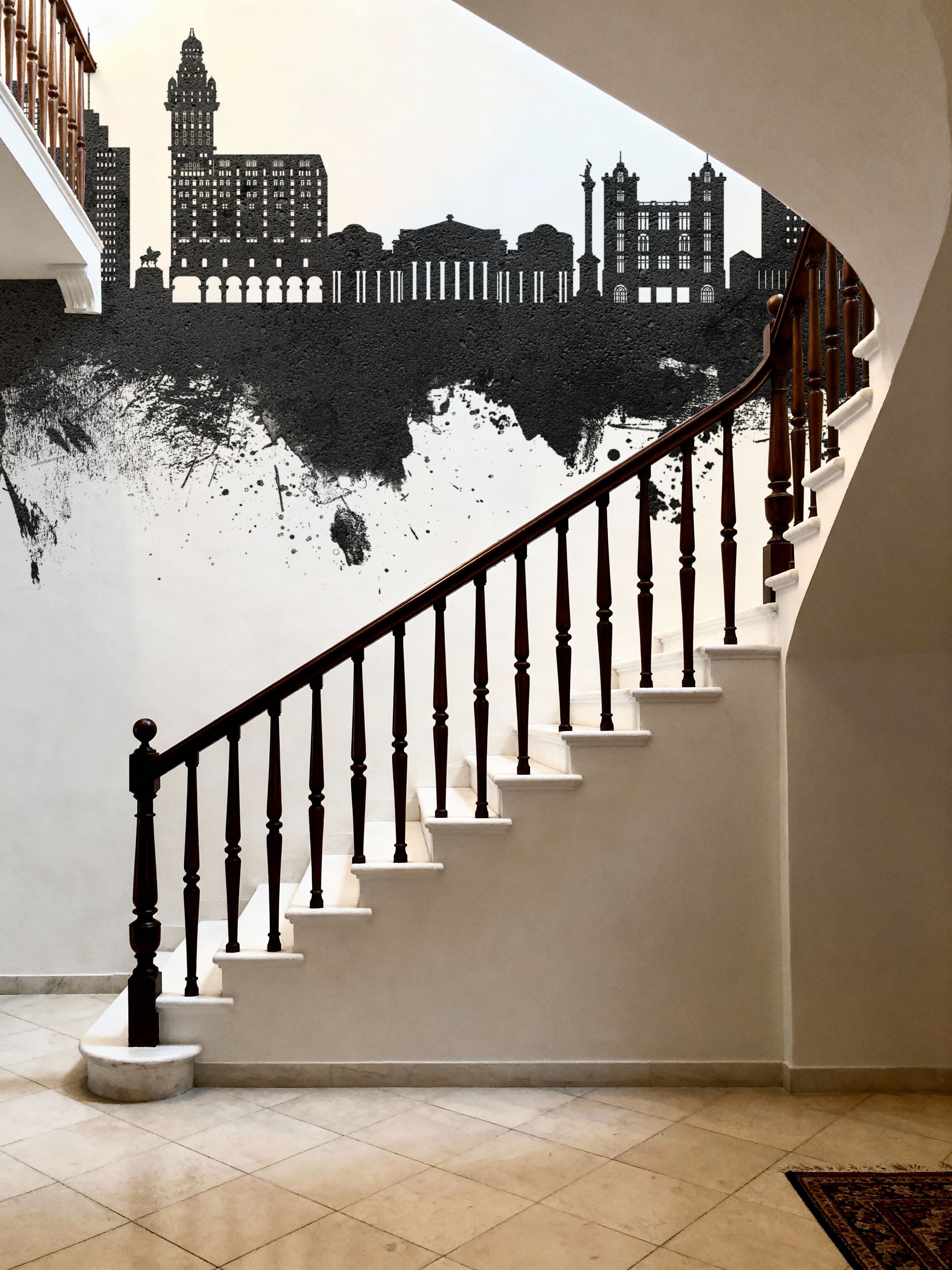 Montevideo Uruguay Skyline Black & White