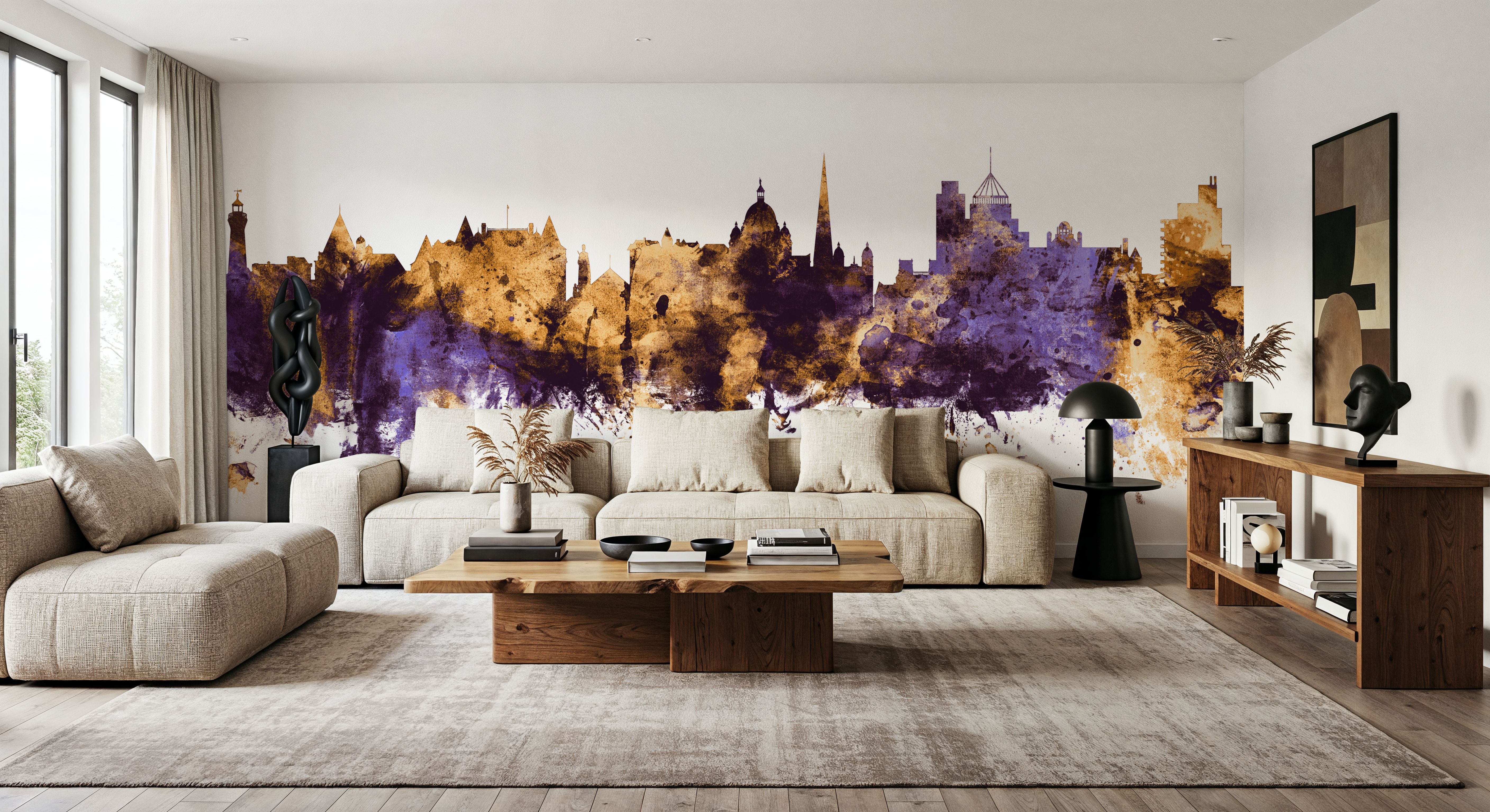 Victoria Canada Skyline Purple & Gold