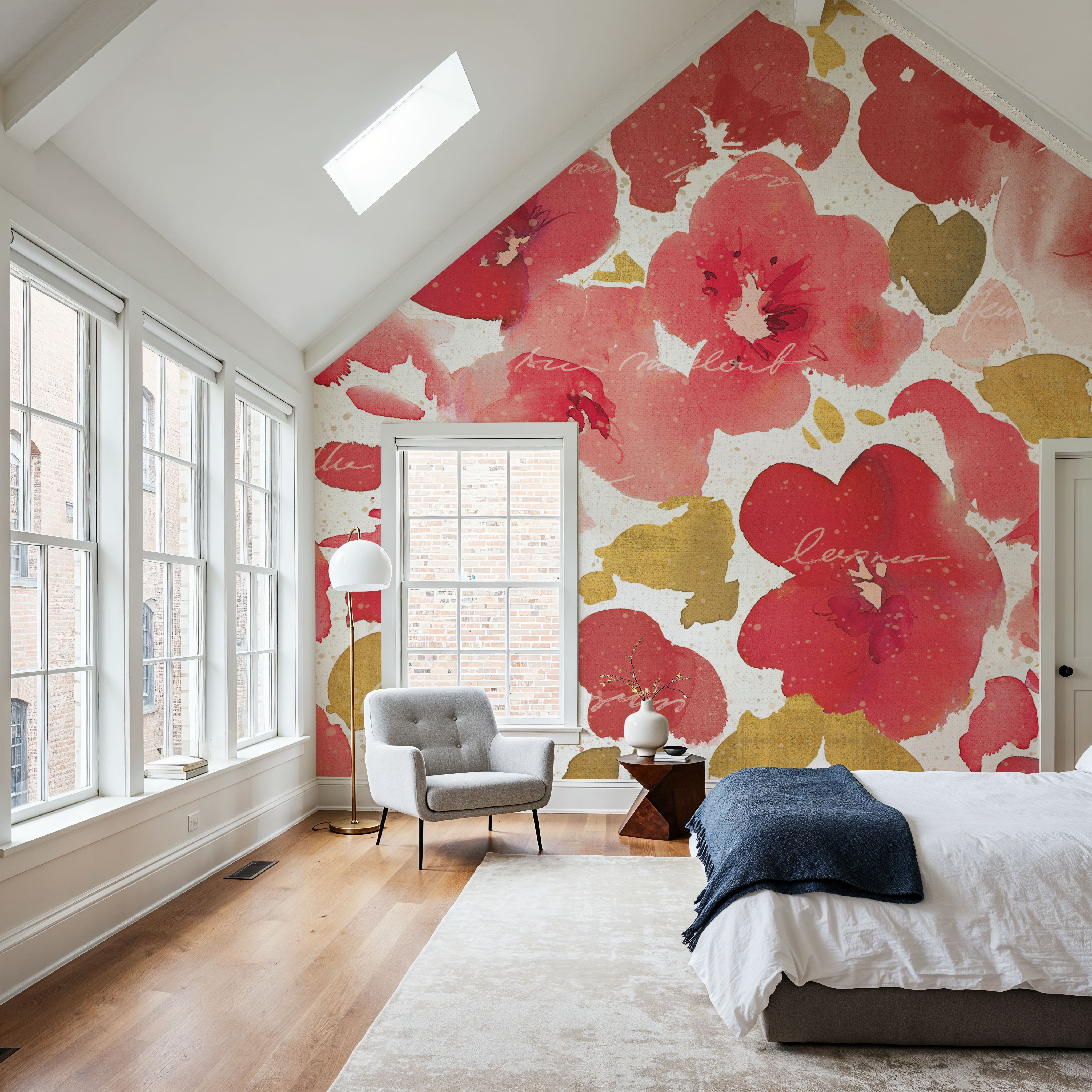 Floral Flow I Red Gold