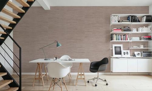 Faux Grasscloth with Visible Seams, Rose Clay