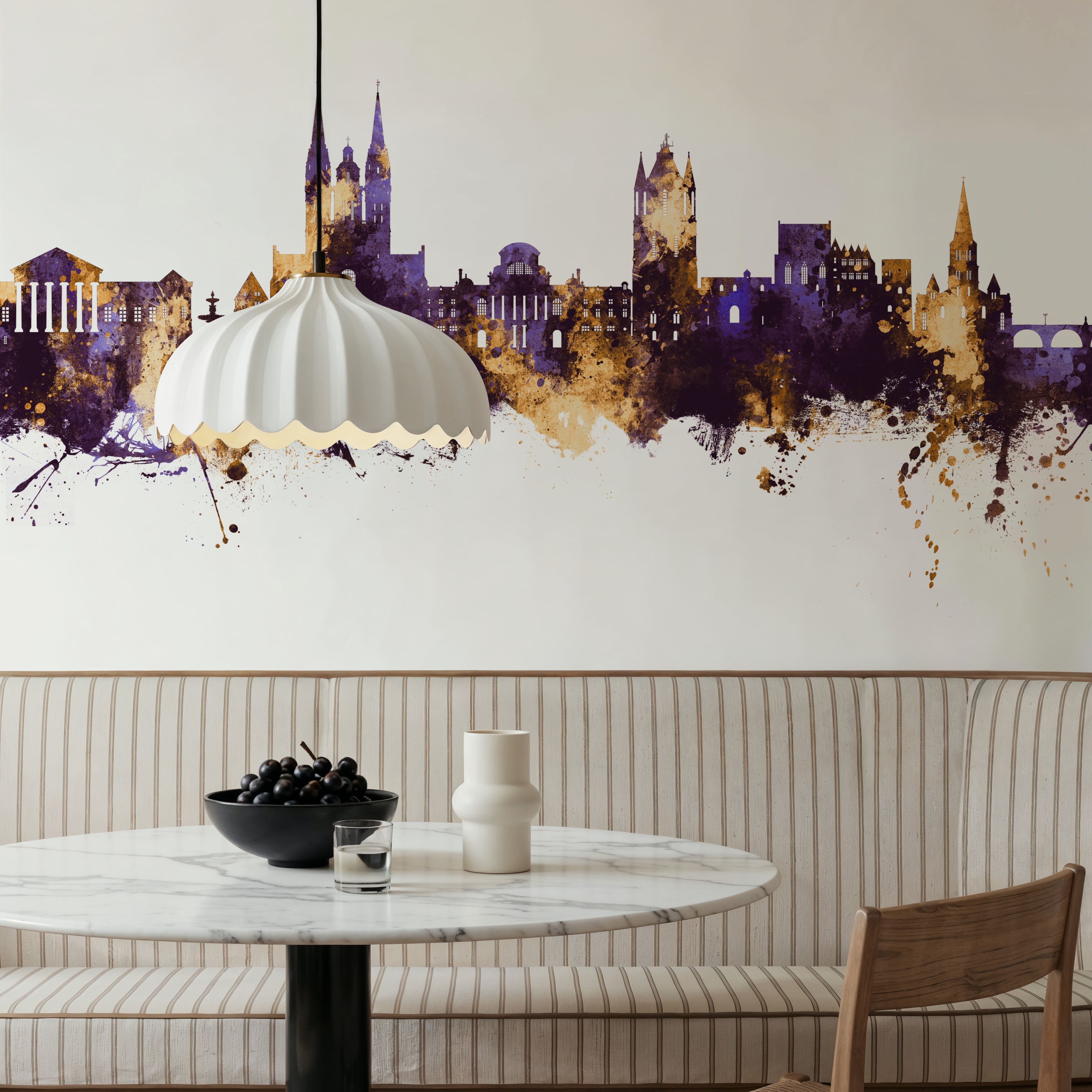 Angers France Skyline Puple & Gold