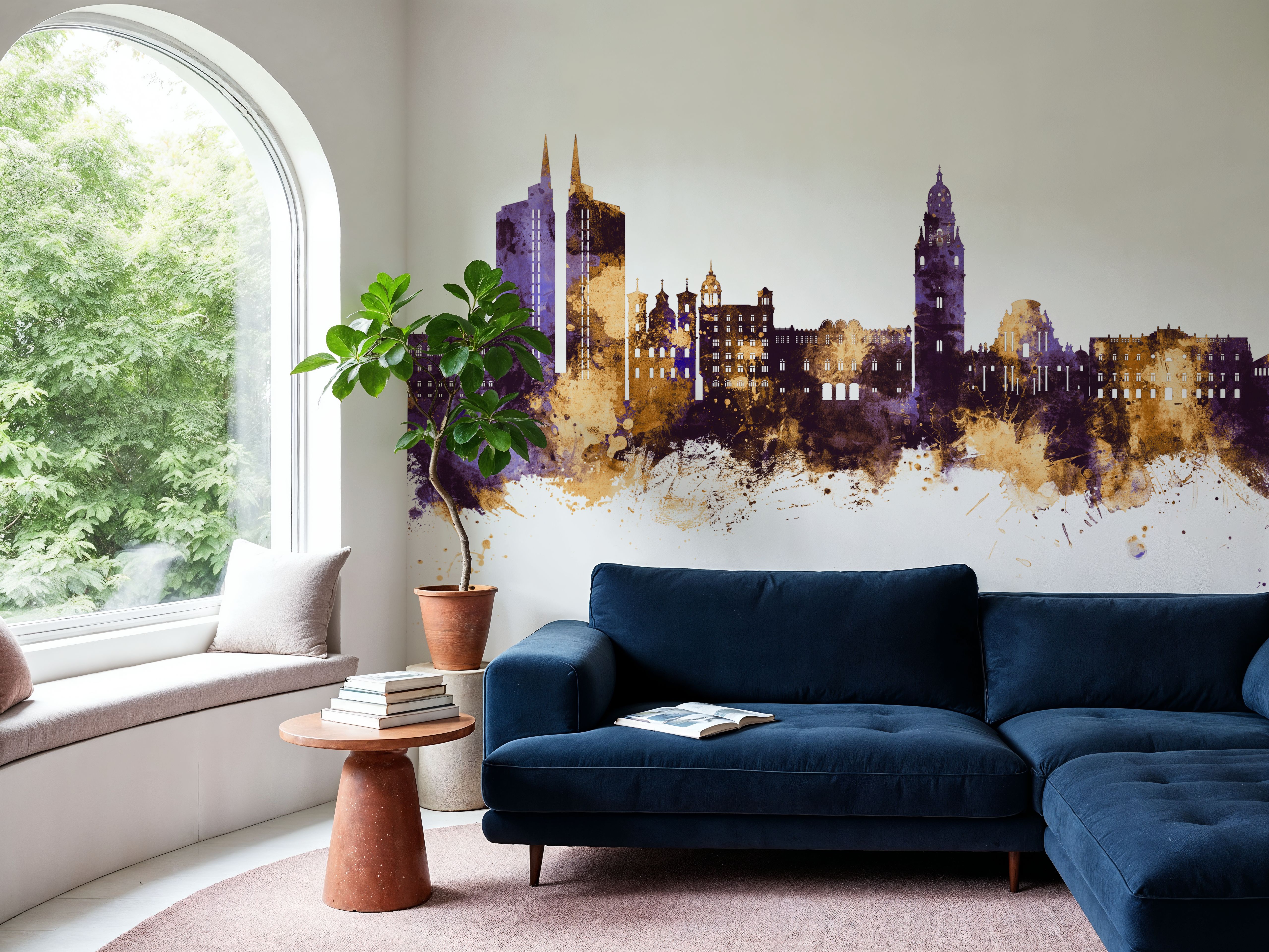 Murcia Spain Skyline Purple & Gold