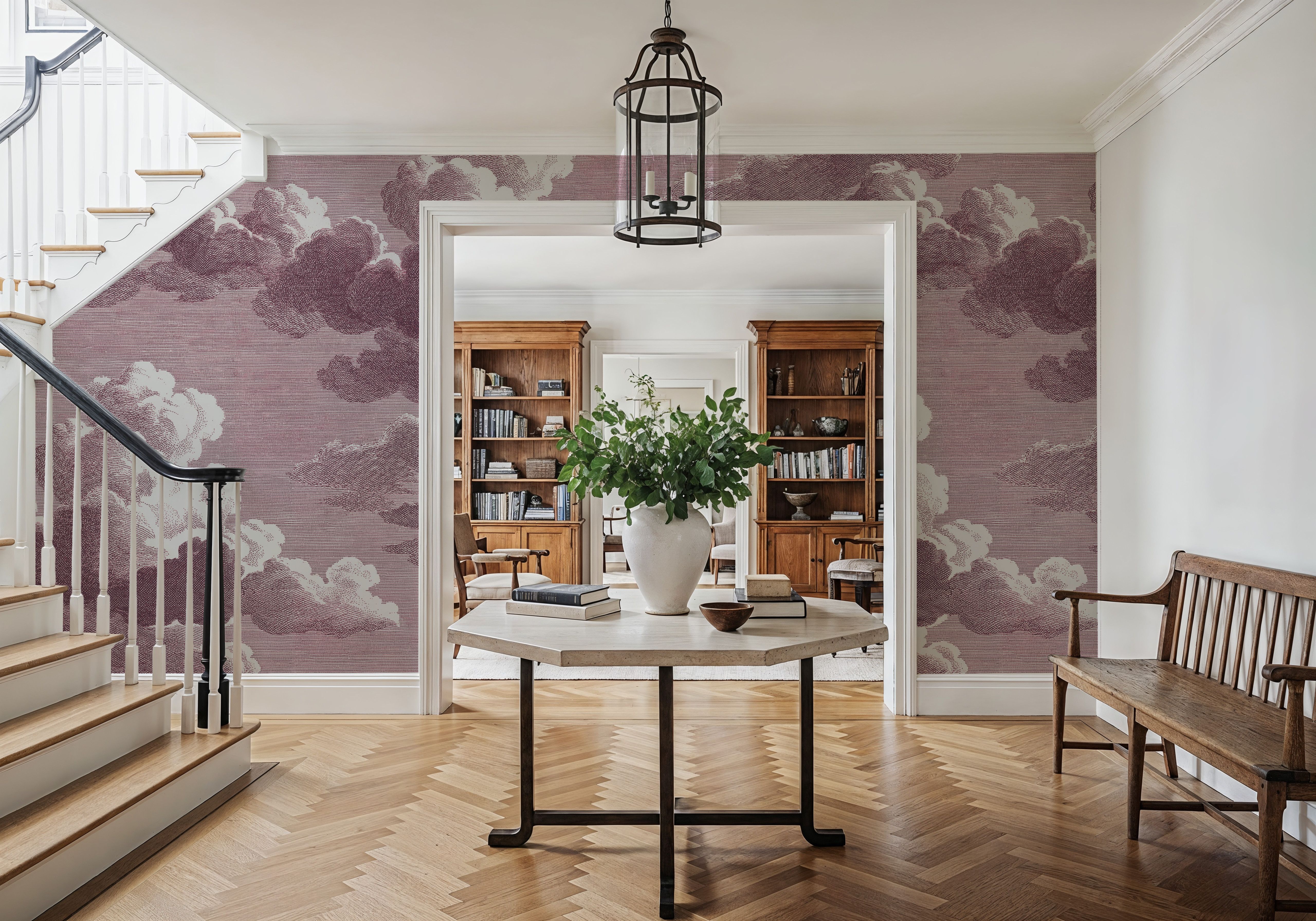 Intaglio Clouds, Burgundy