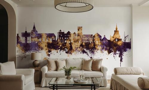 Maldon England Skyline Purple & Gold