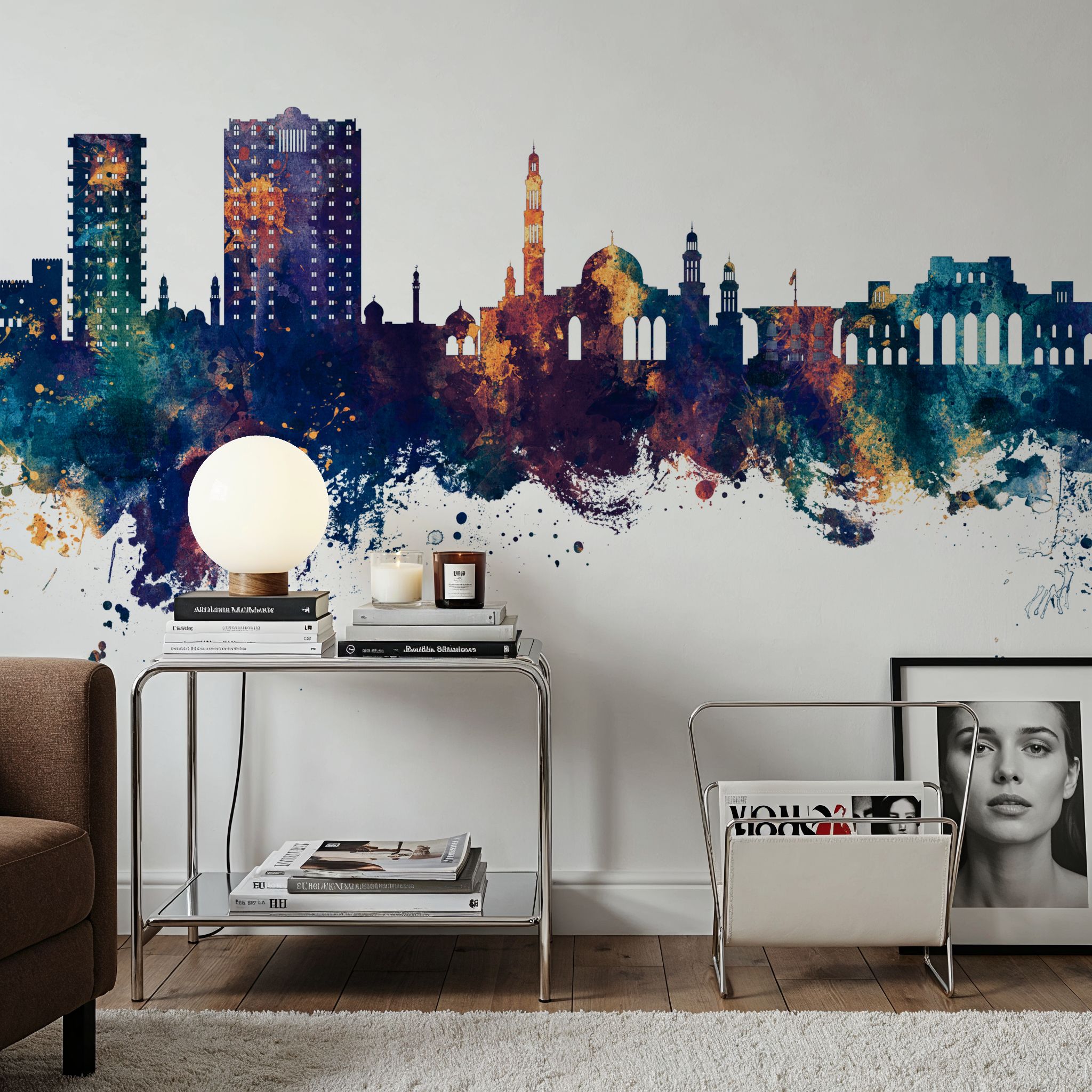 Muscat Oman Skyline Blue & Bronze