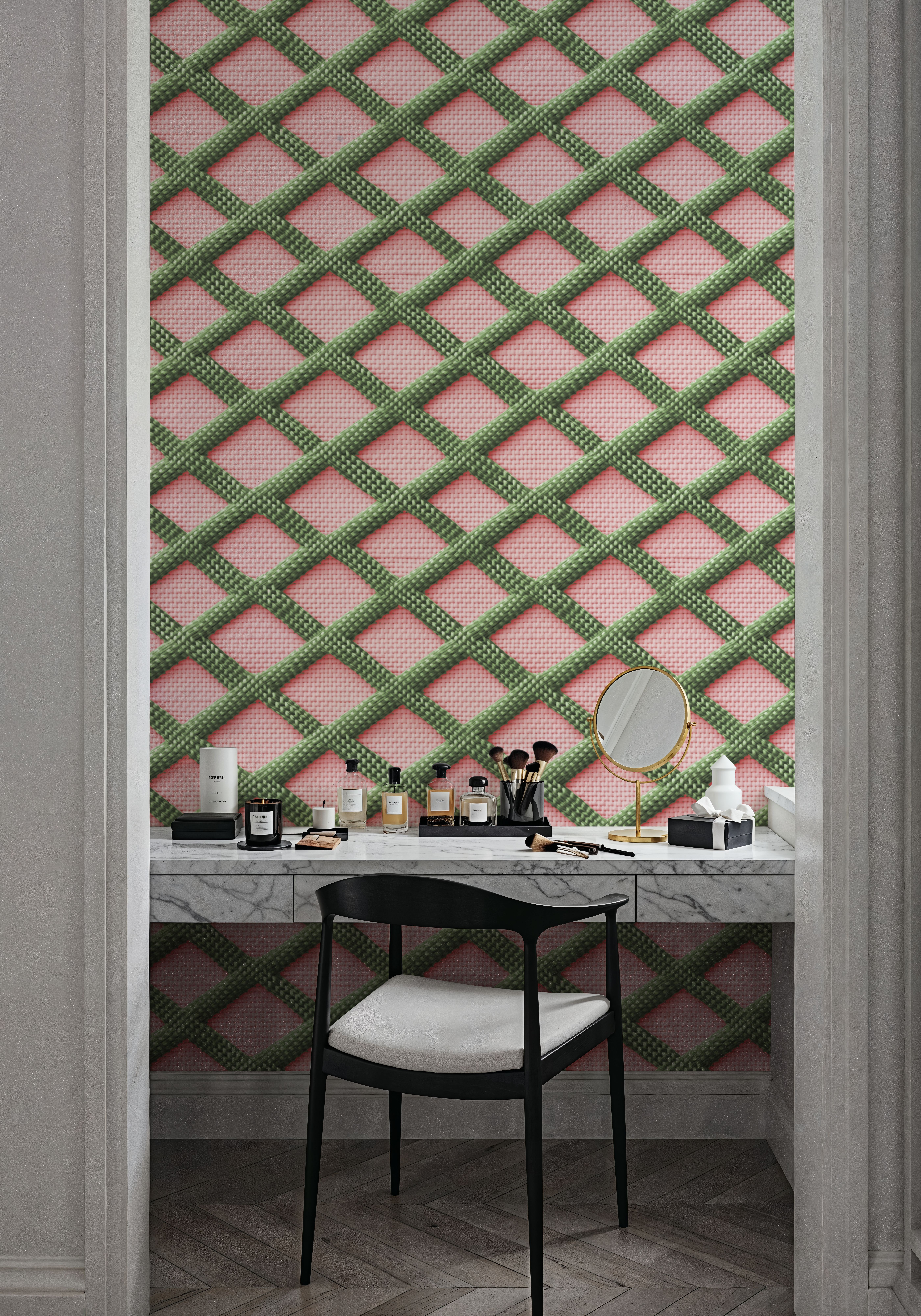 3D Embroidery Trellis, Wallpaper
