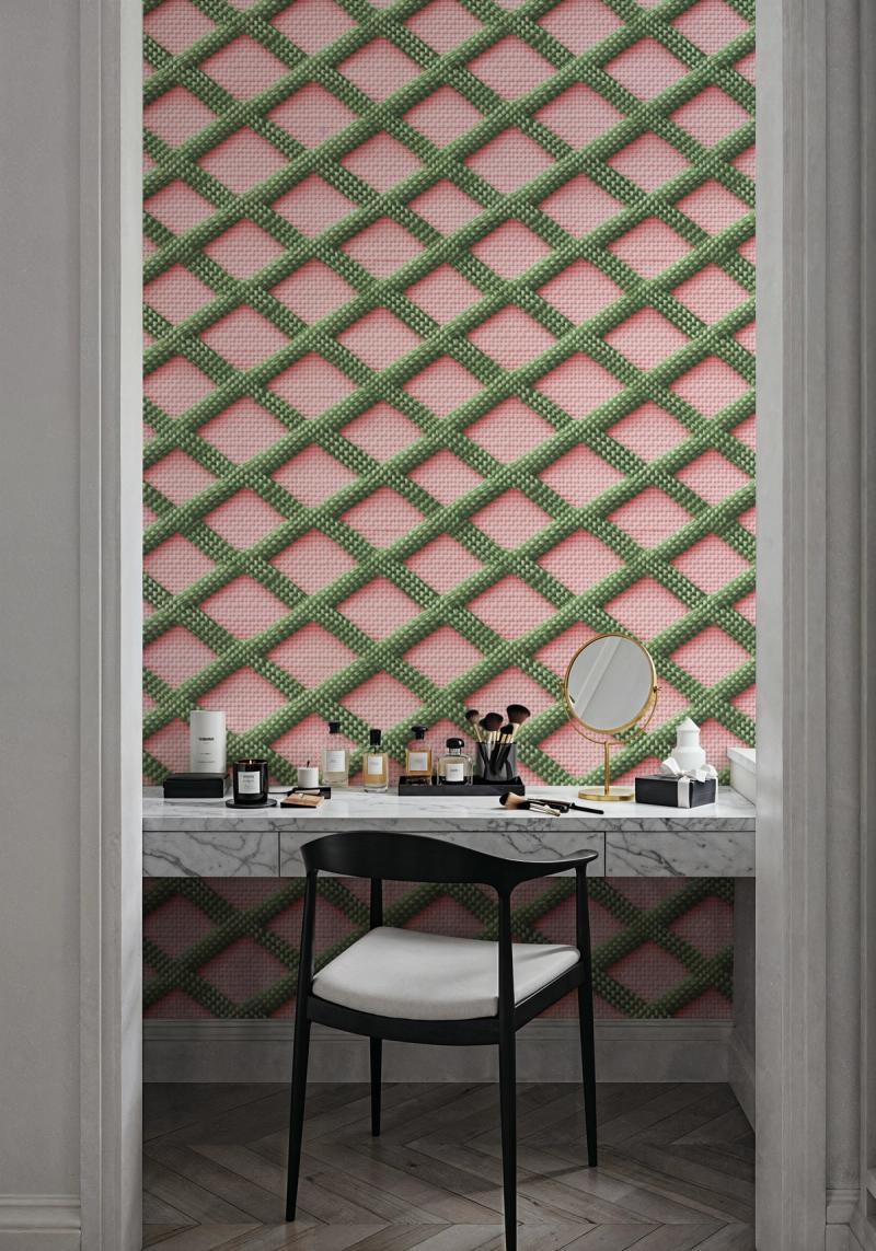 3D Embroidery Trellis wallpaper 100% PVC-free and non-toxic