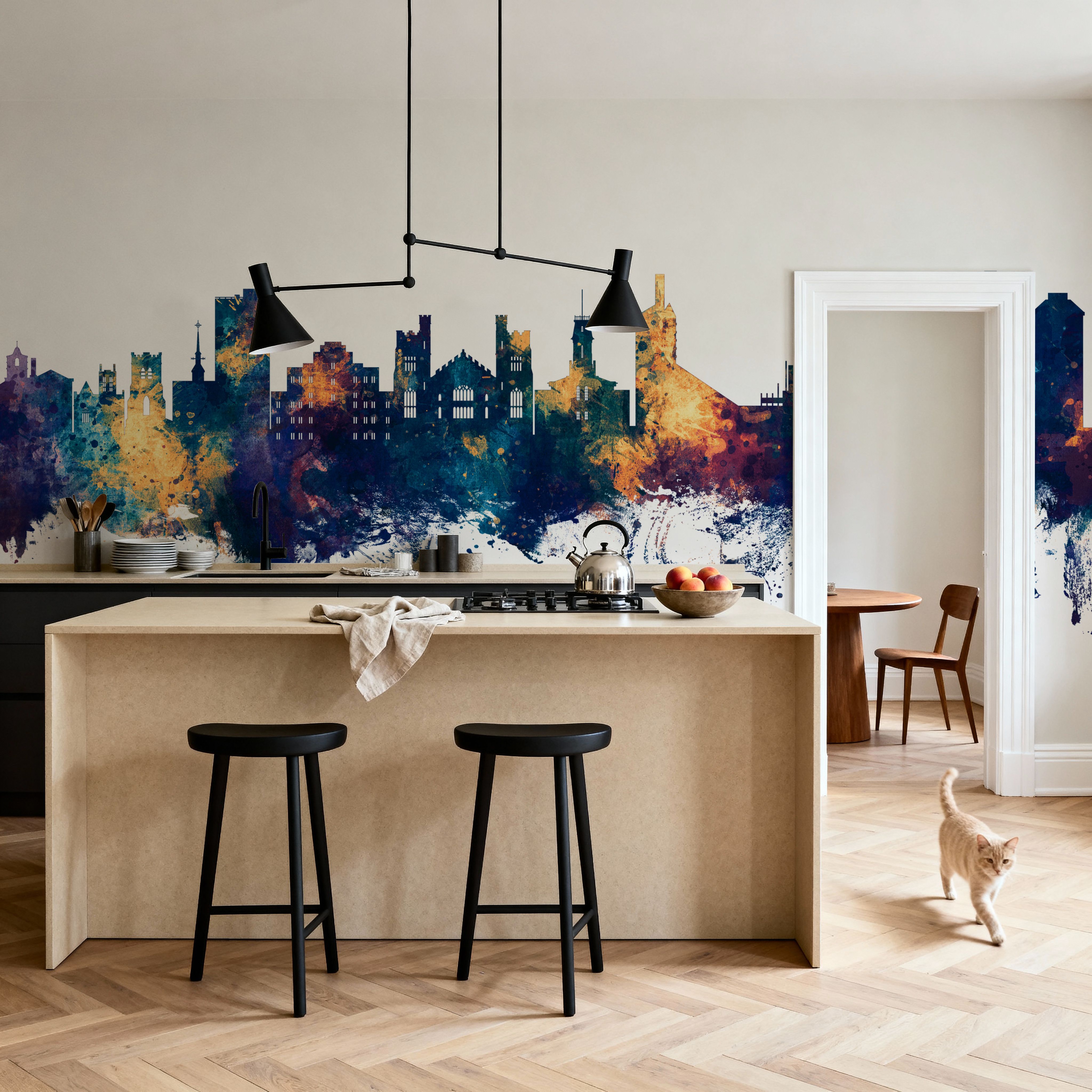 Boulder Colorado Skyline Blue & Bronze