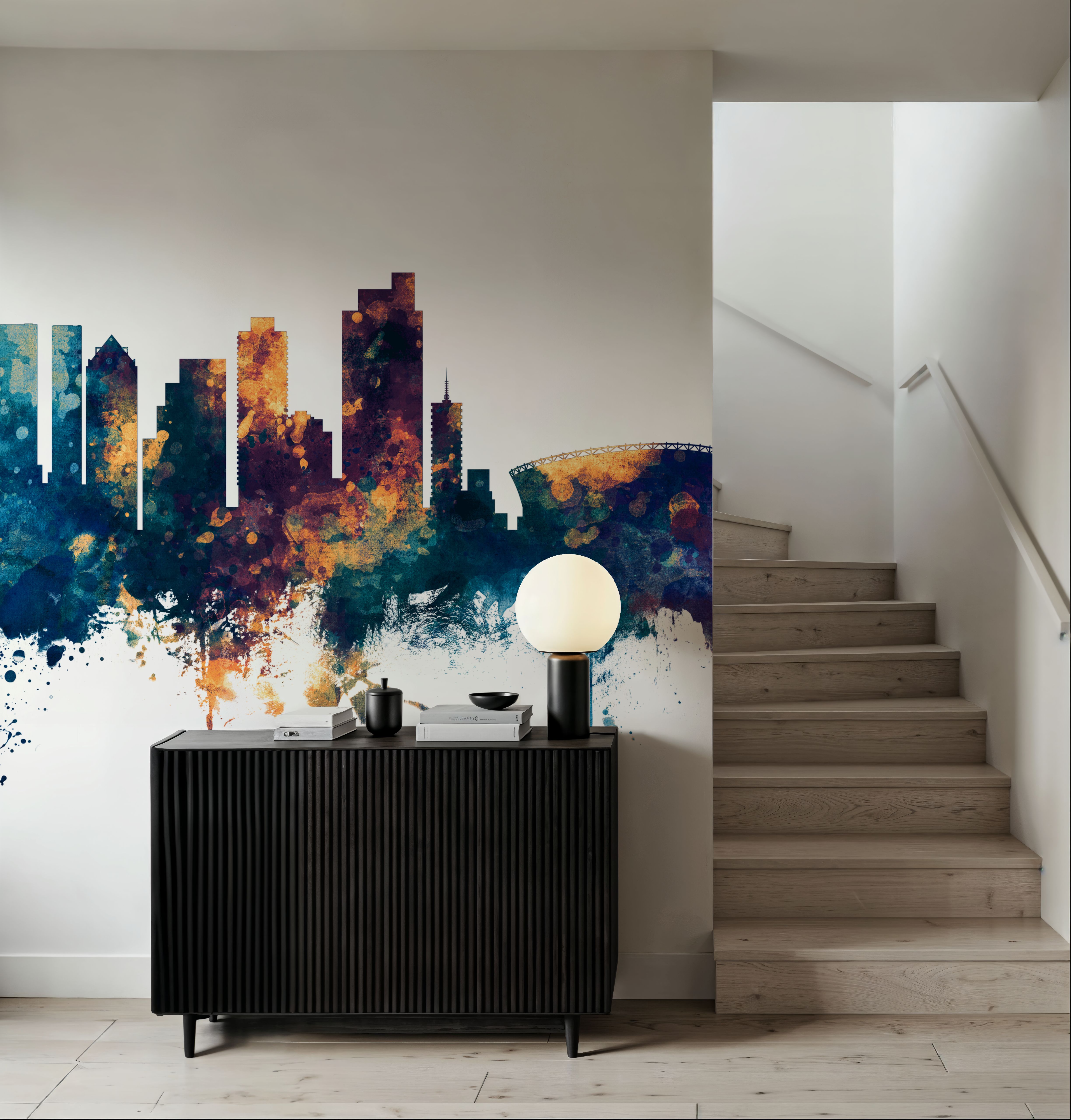 Cape Town Skyline Blue & Bronze
