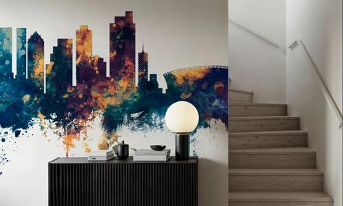 Cape Town Skyline Blue & Bronze