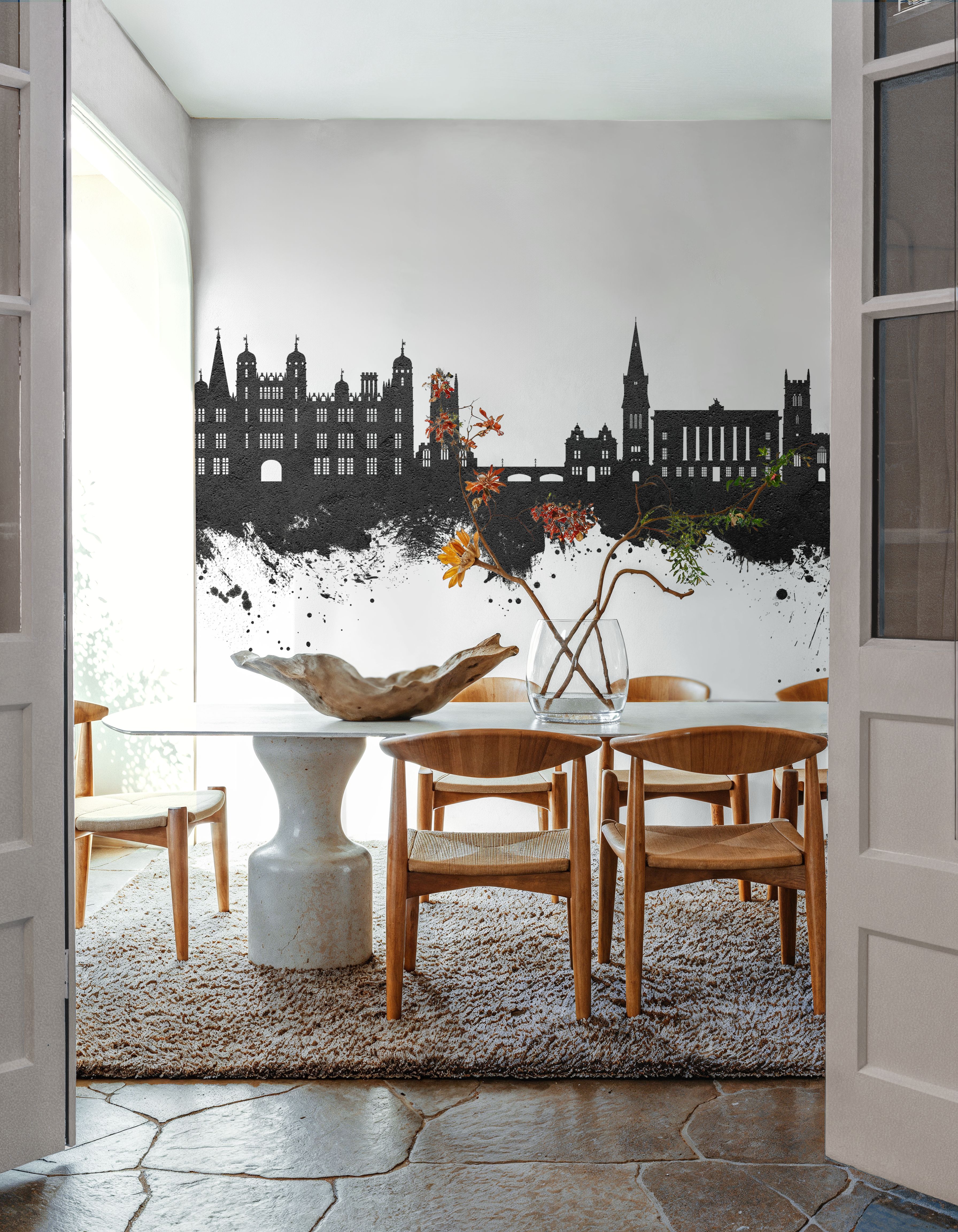 Stamford England Skyline Black & White