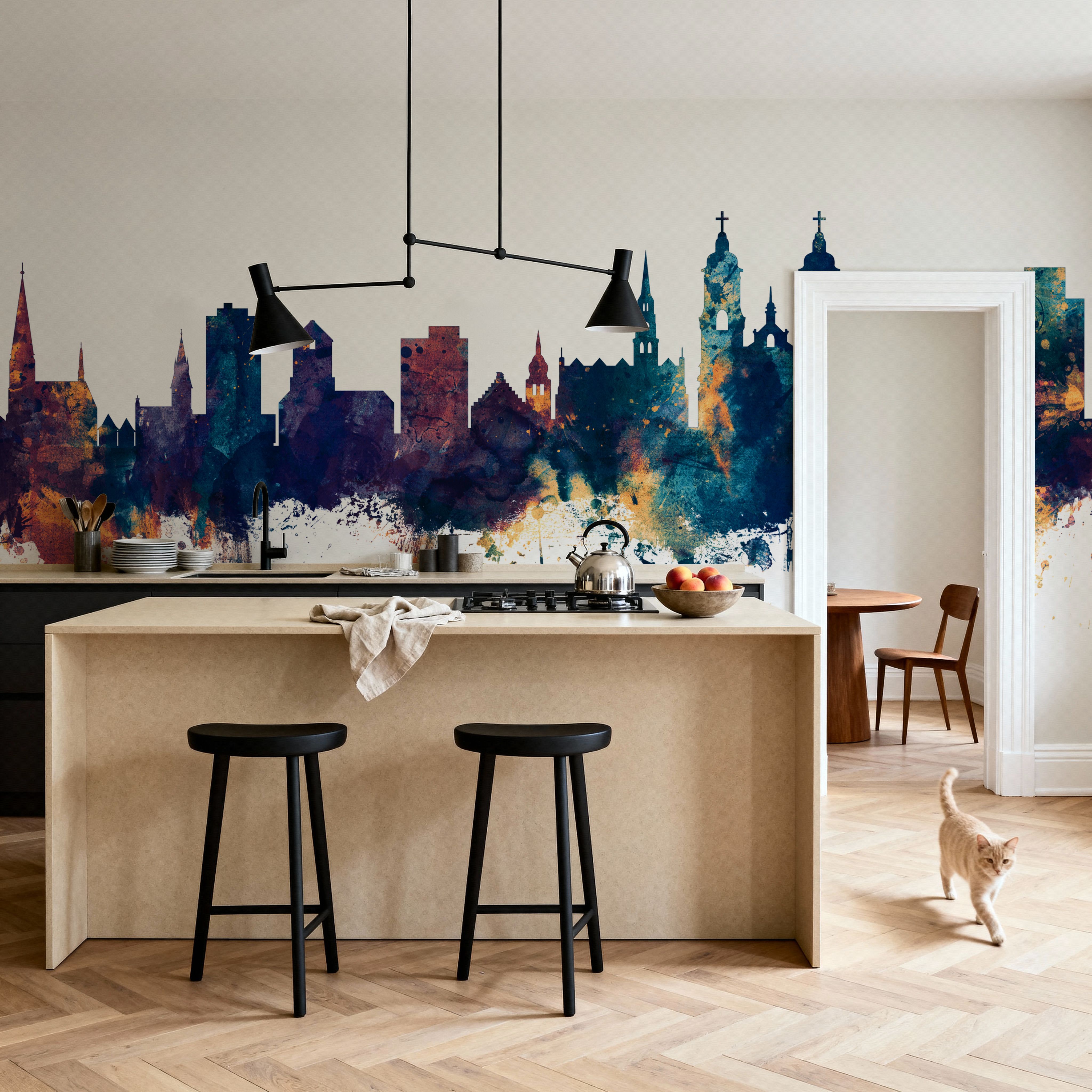 St Gallen Switzerland Skyline Blue & Bronze