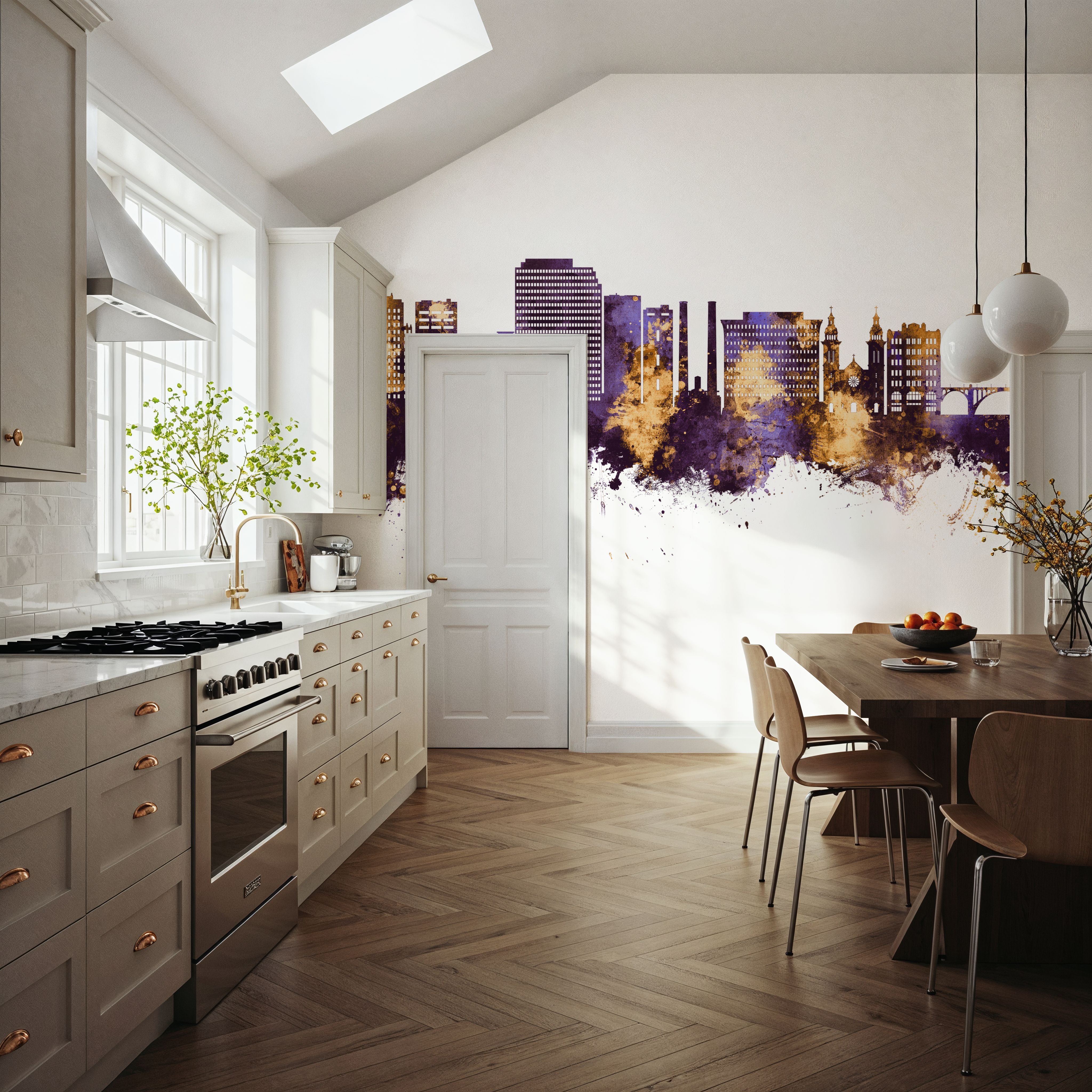 Spokane Washington Skyline Purple & Gold