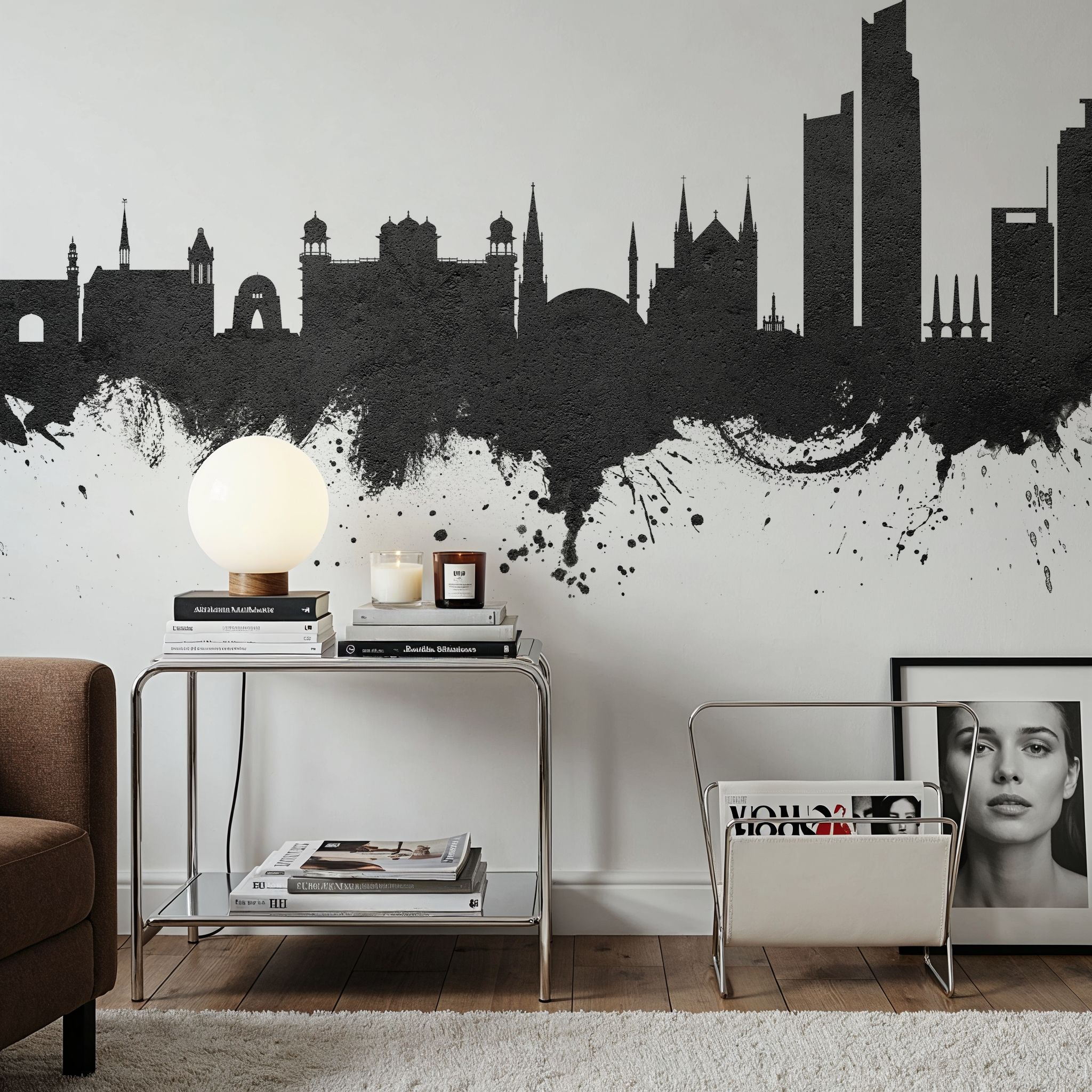 Karachi Pakistan Skyline Black & White