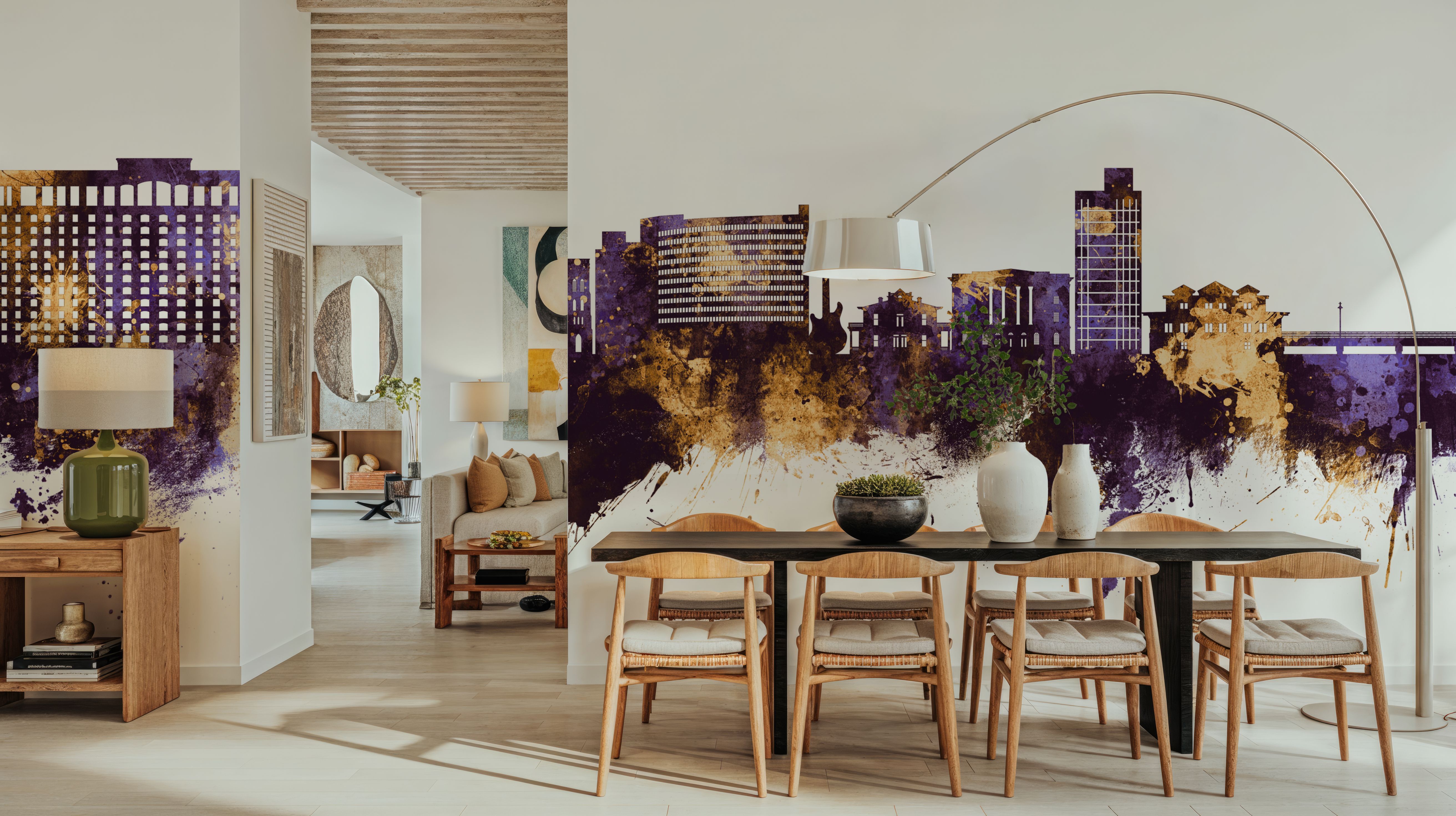 Biloxi Mississippi Skyline Purple & Gold