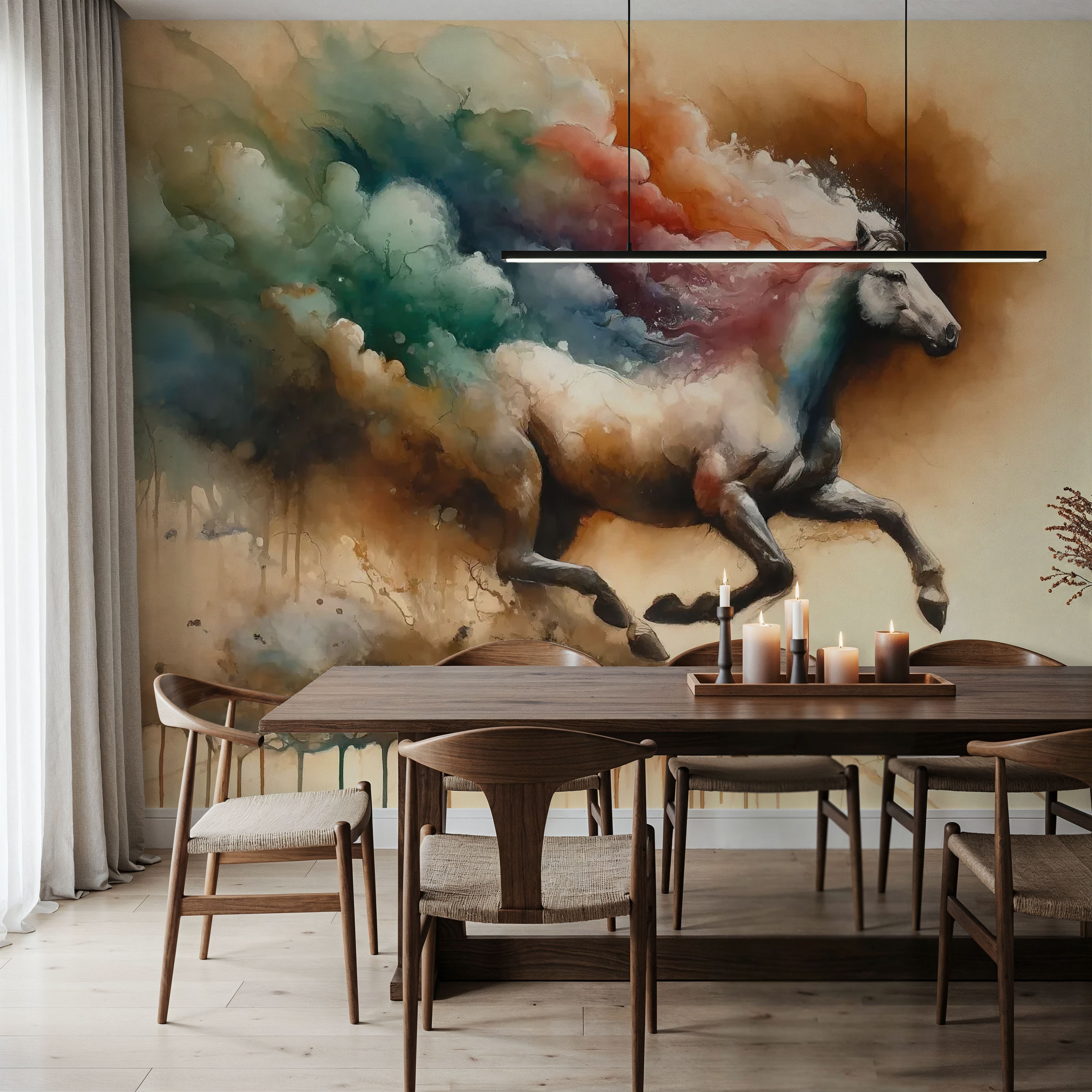 Majestic Horse Emerging from Misty Dreamscape