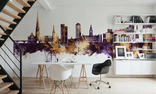 Preston England Skyline Purple & Gold