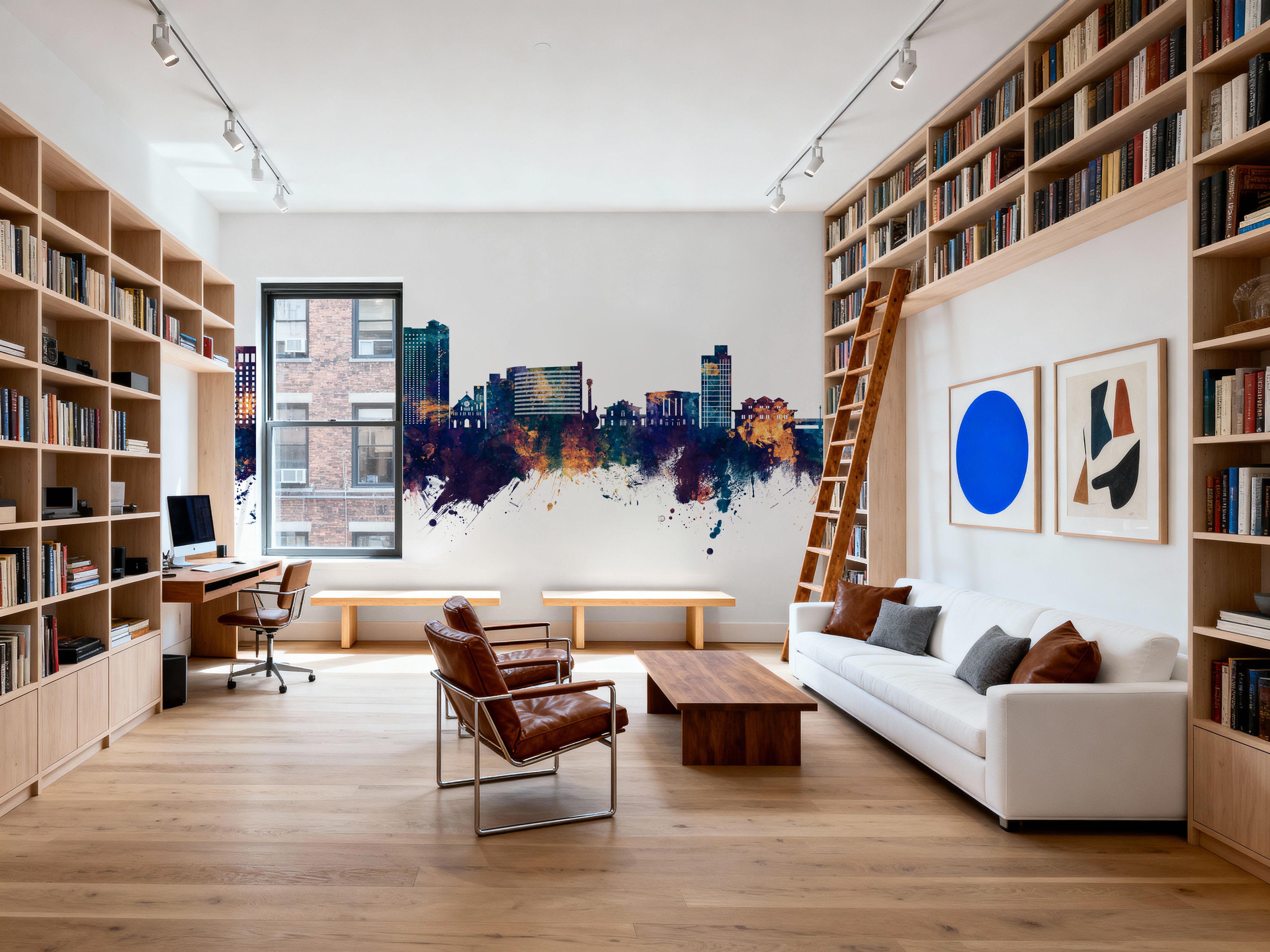 Biloxi Mississippi Skyline Blue & Bronze