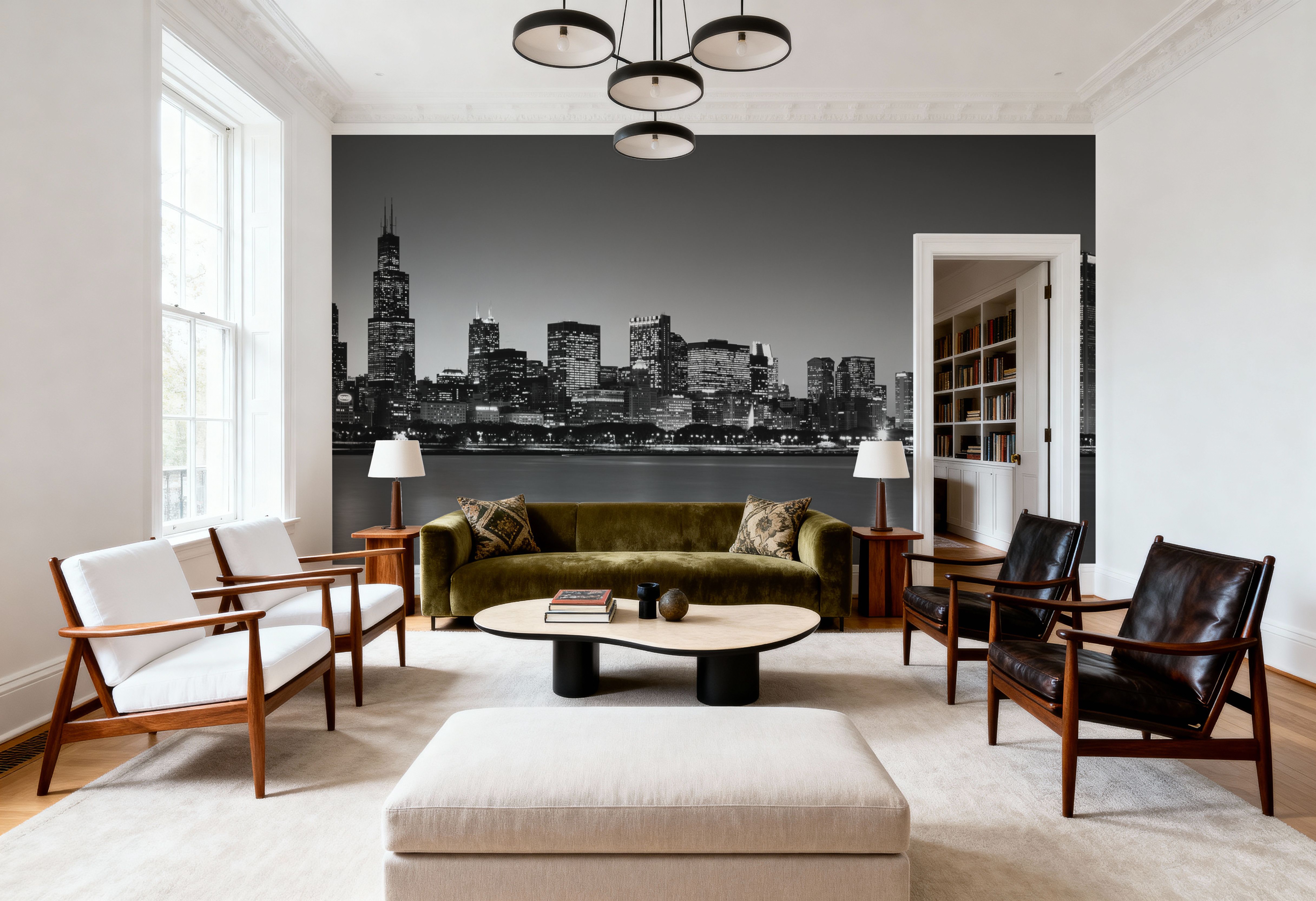 Manhattan Reflection Black & White