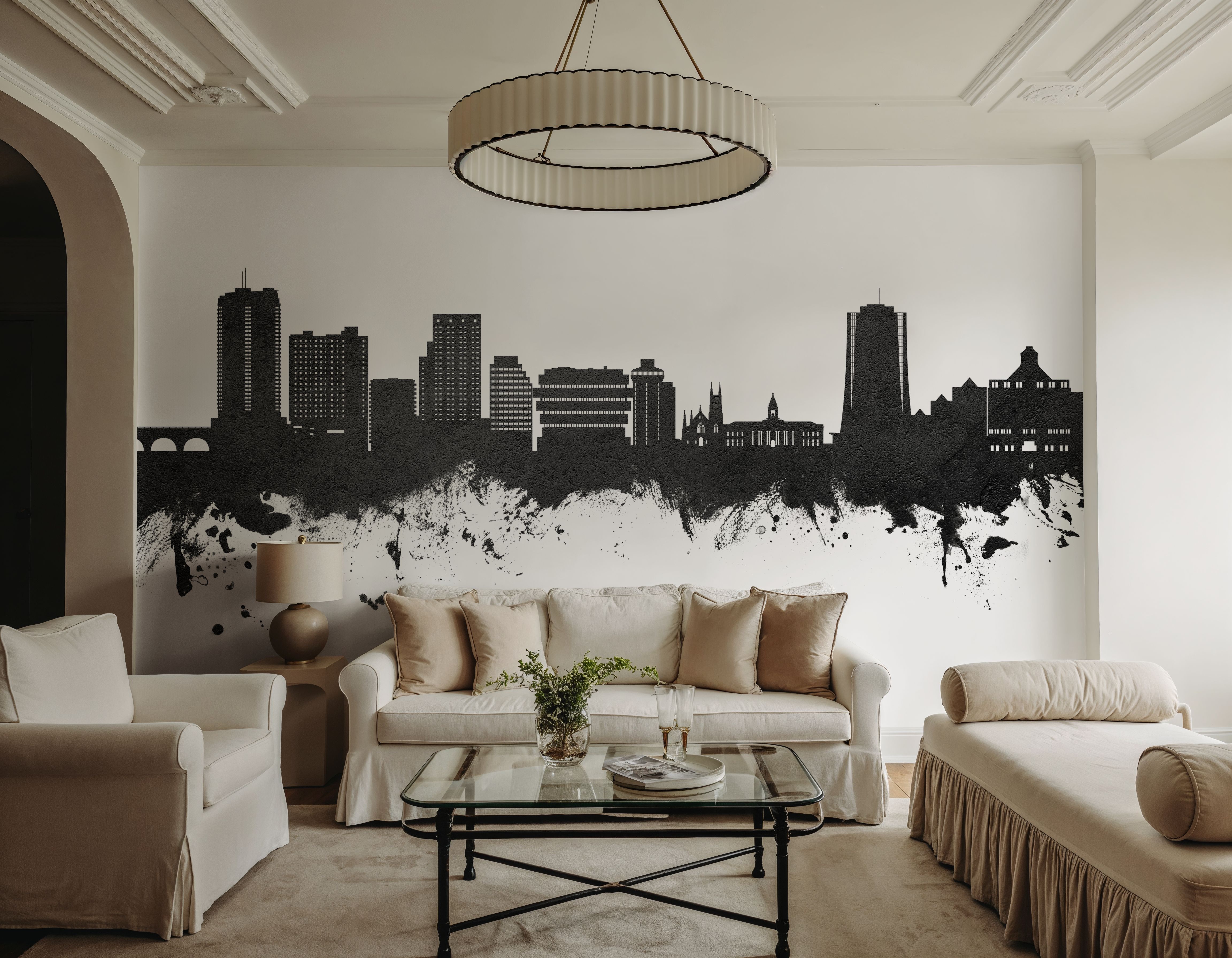 Stamford Connecticut Skyline Black & White