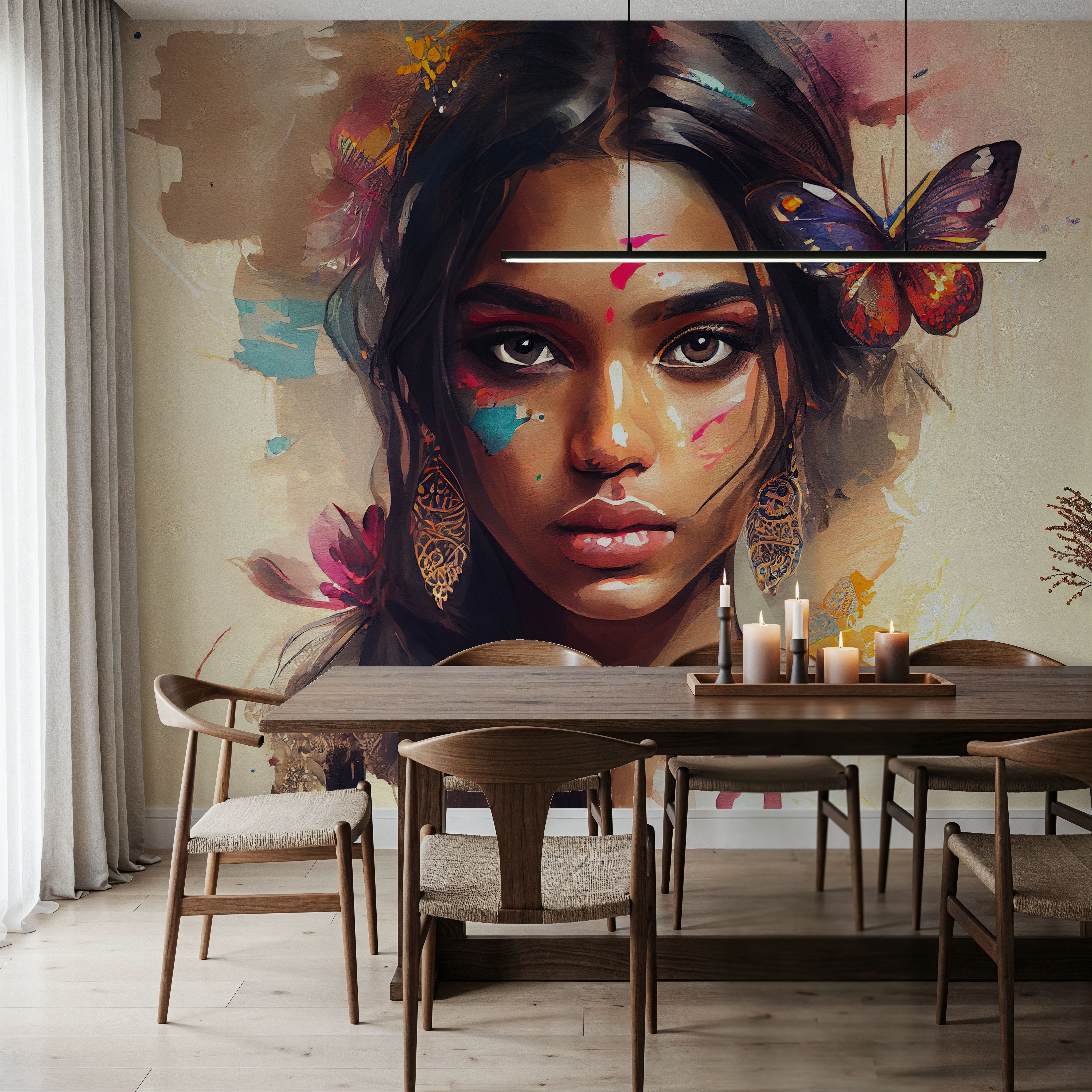 Watercolor Butterfly Woman