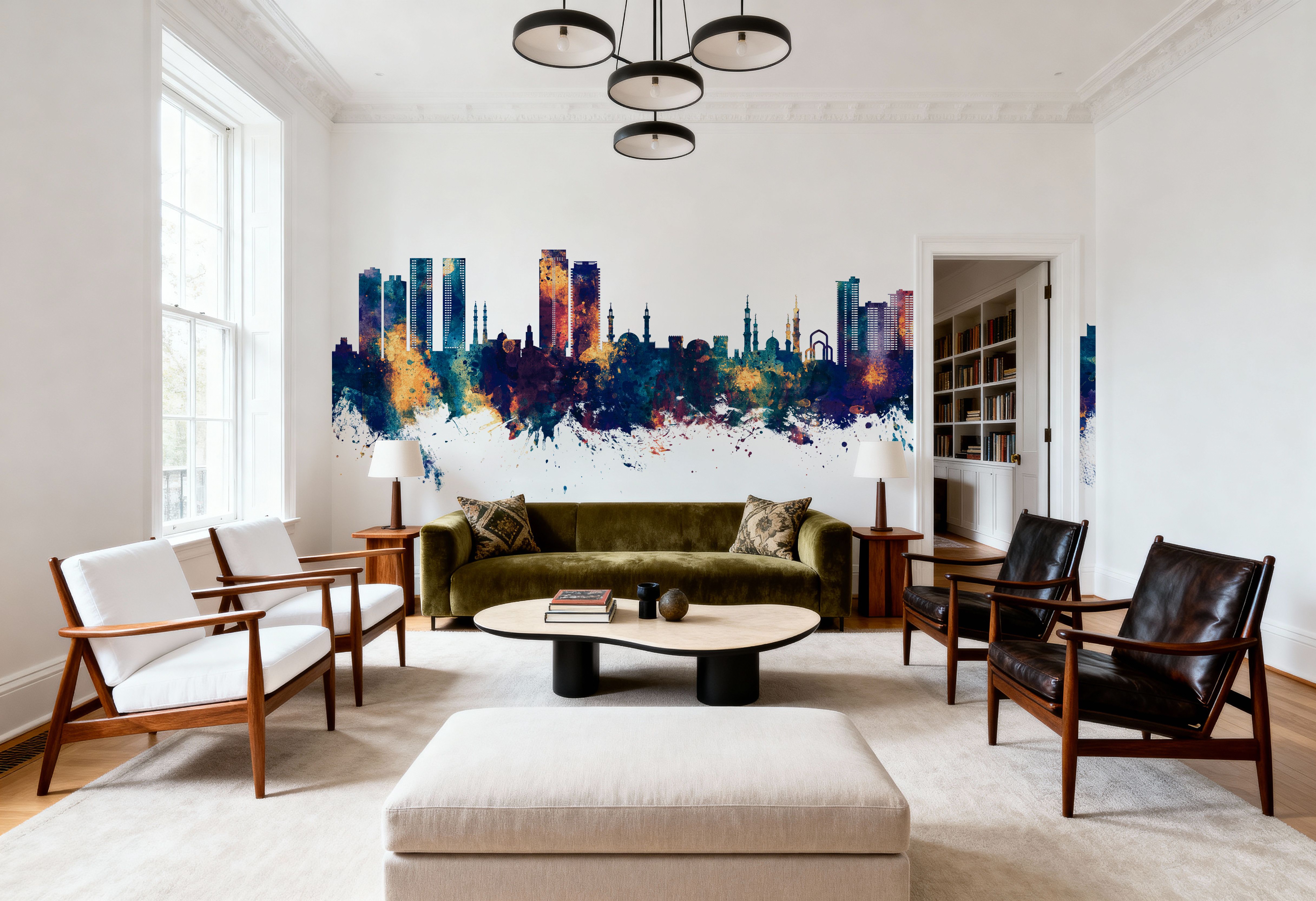 Ajman Skyline Blue & Bronze