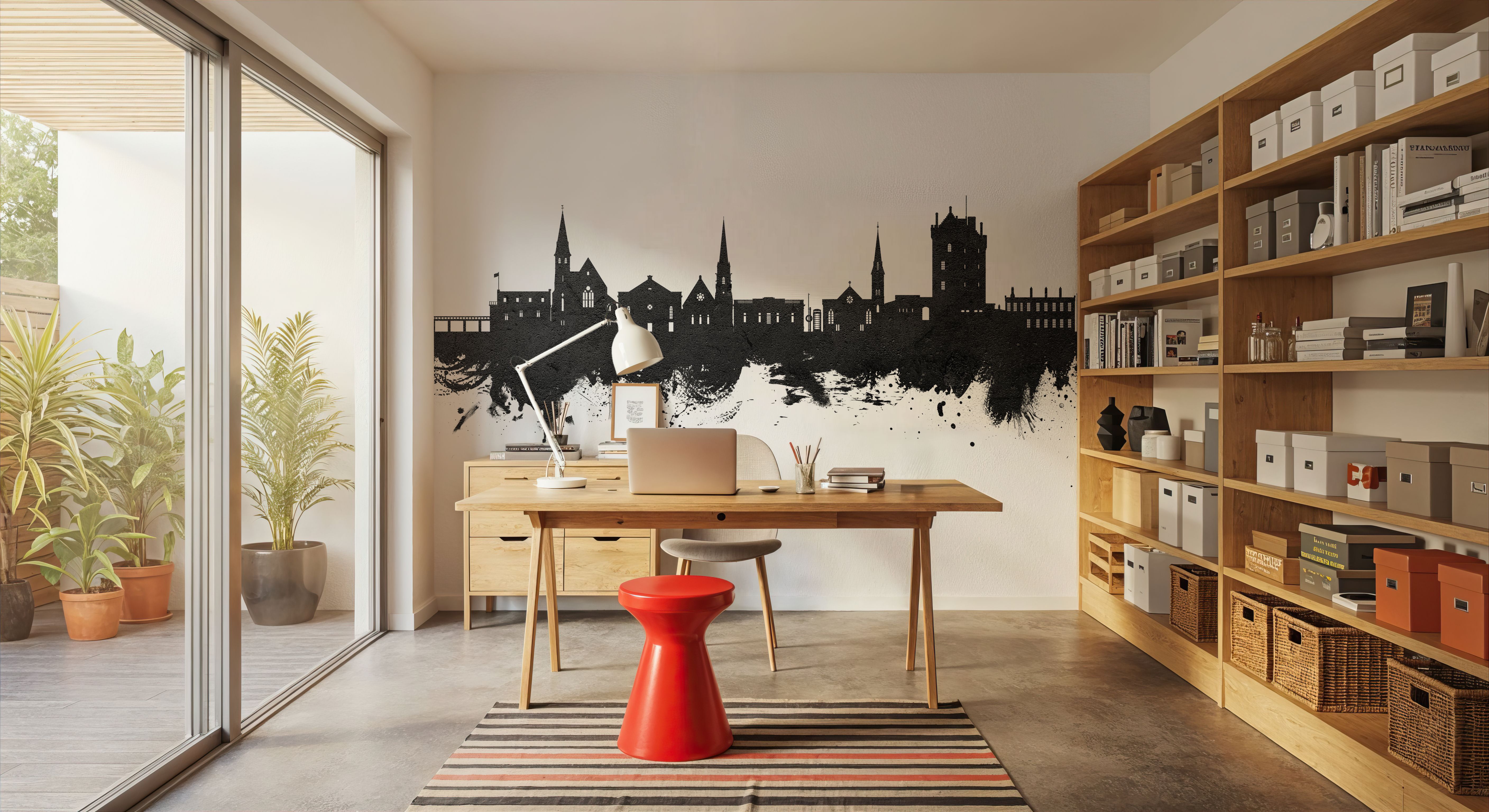 Broughty Ferry Scotland Skyline Black & White, Carte da parati