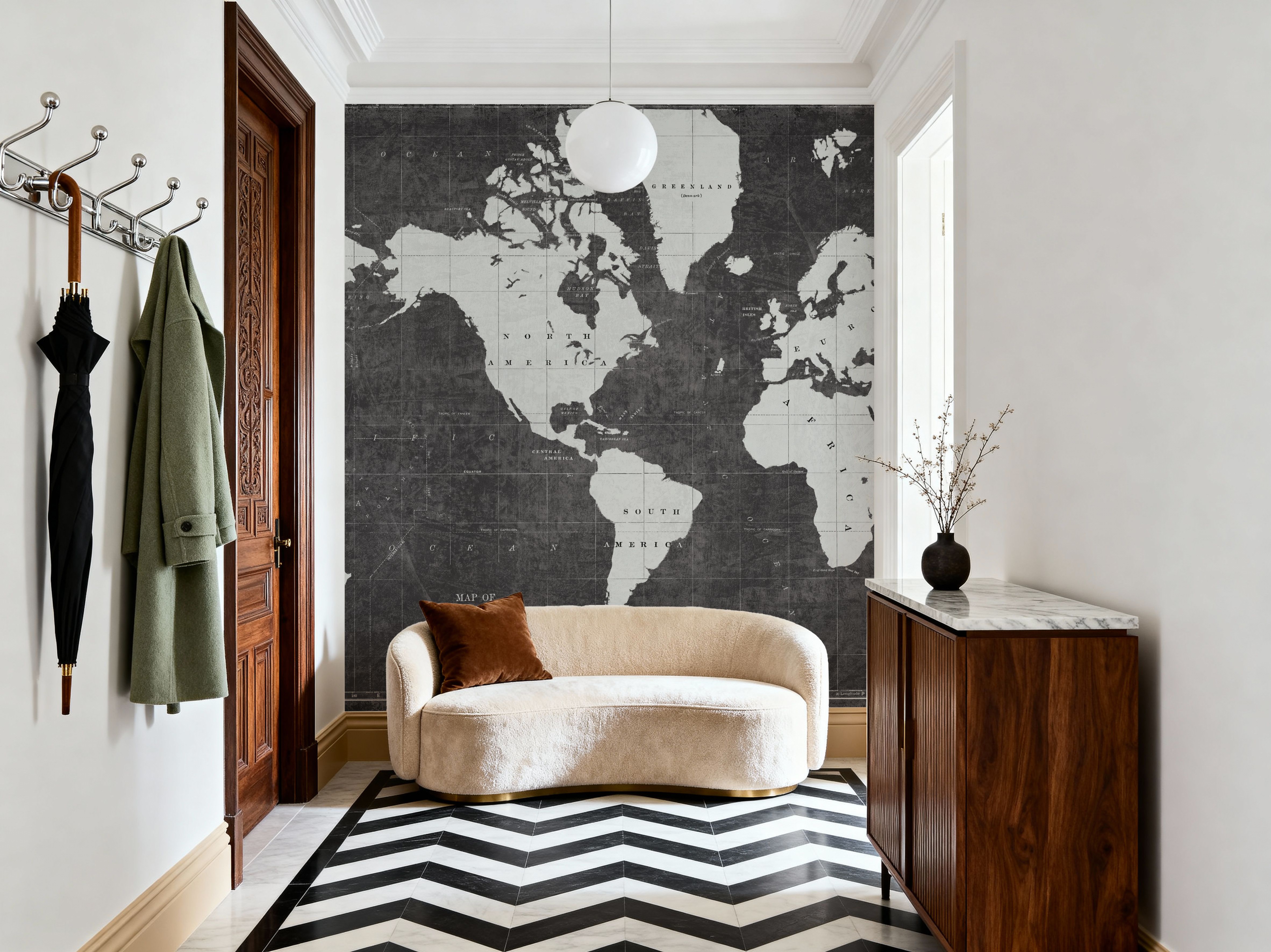 Blueprint World Map Gray