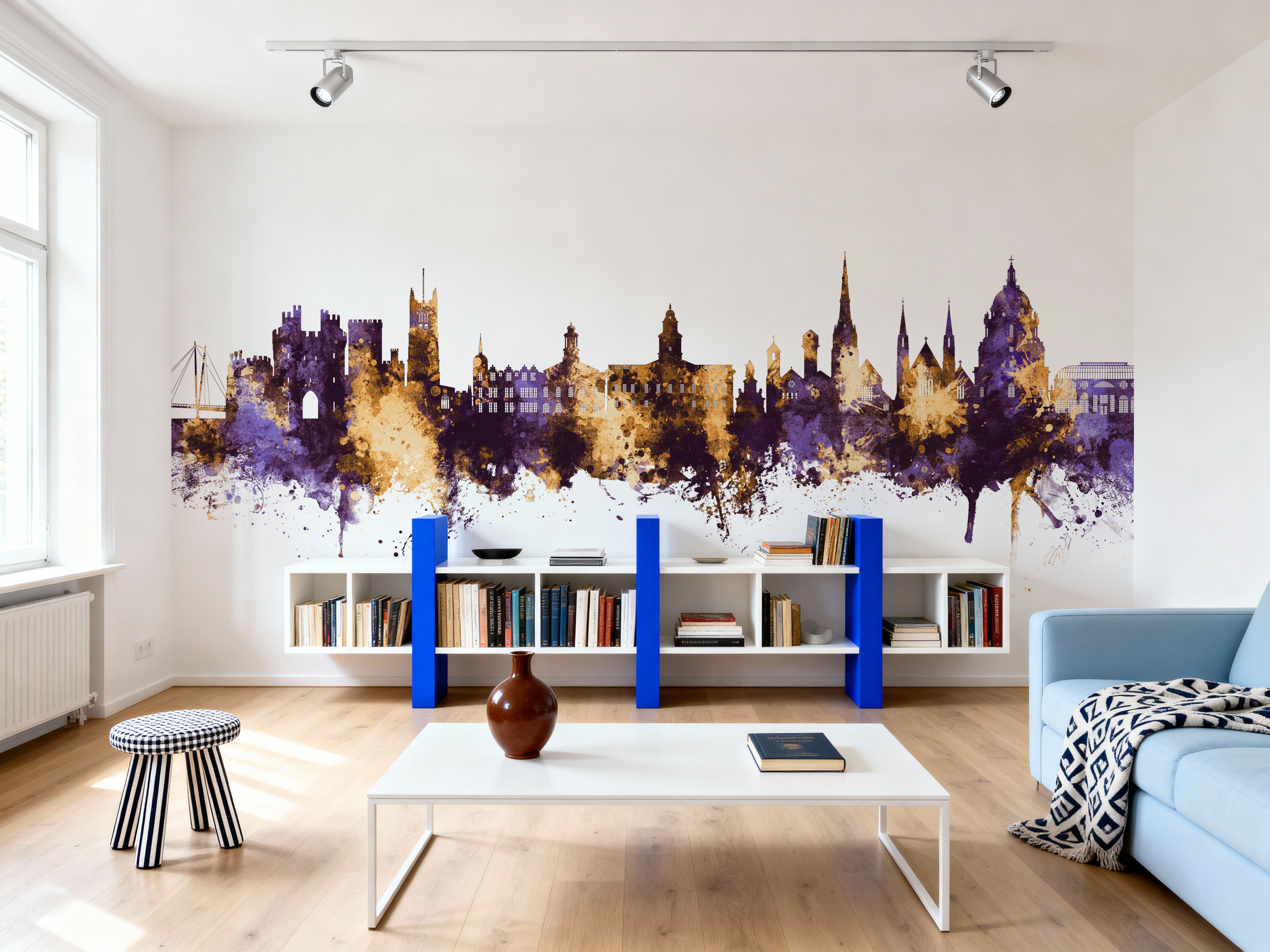 Lancaster England Skyline Purple & Gold