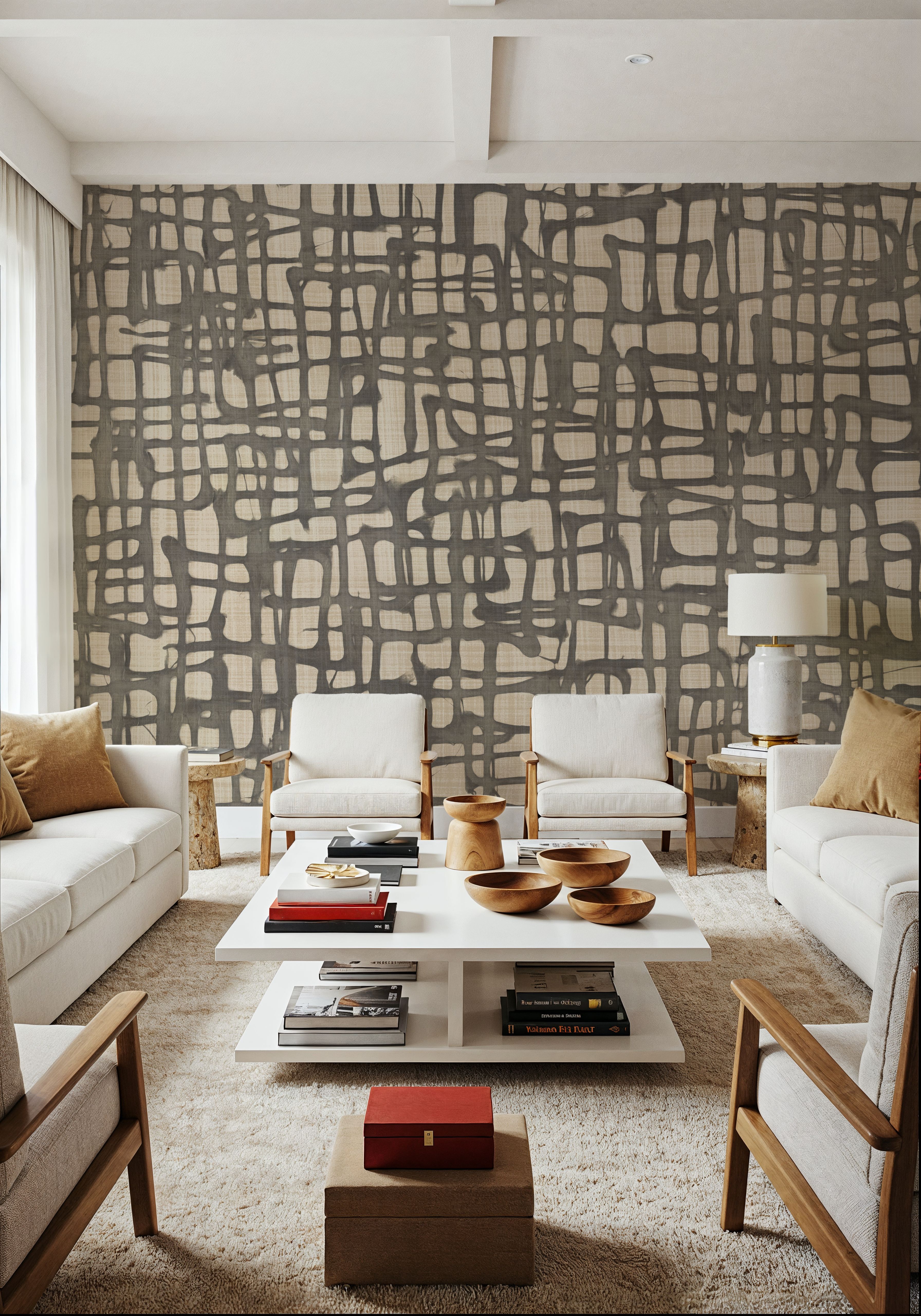 Wall Mural - Endless Web - Abstract Lines mural wallpaper - Living room - Wallism US - Premium, Textured or Peel & Stick