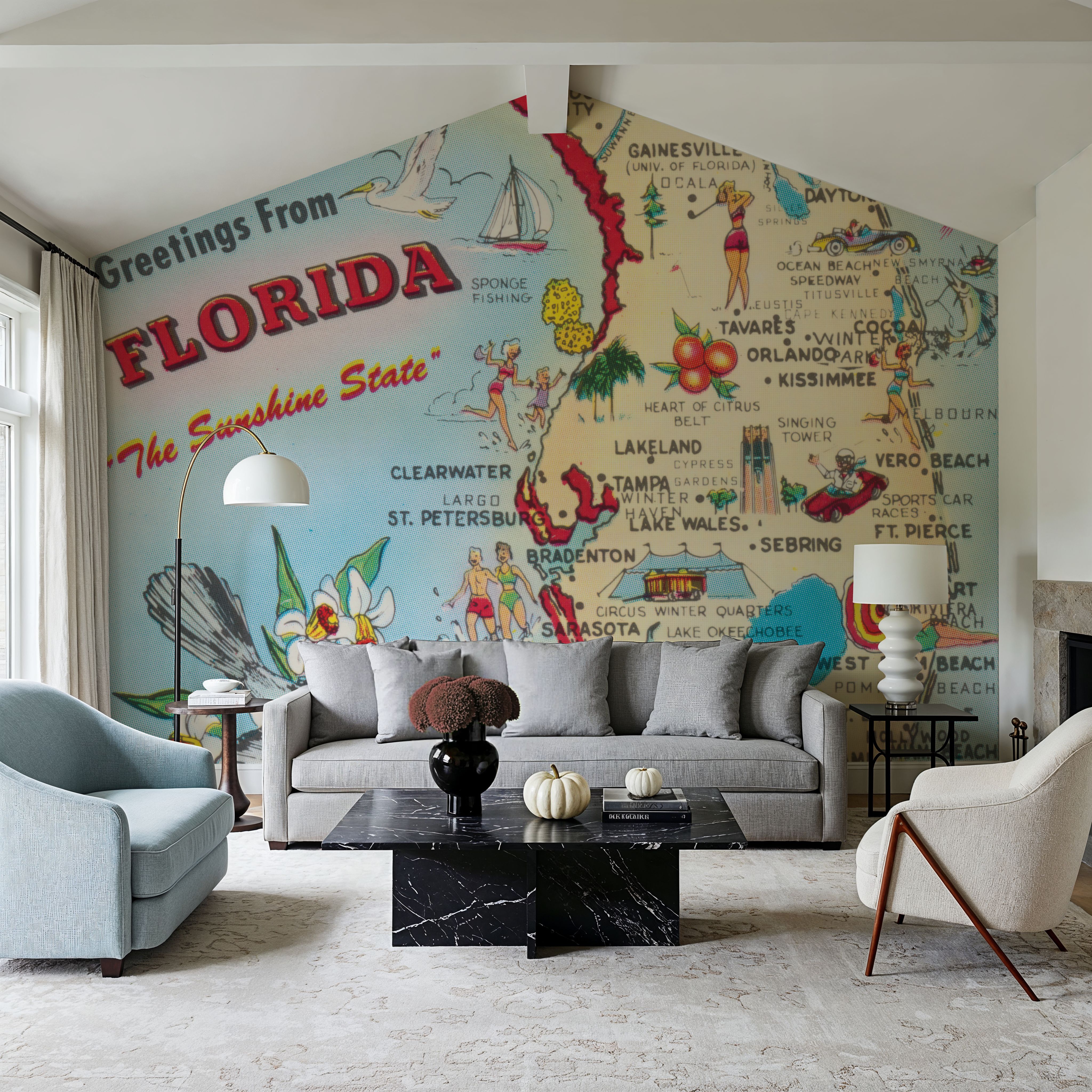 Vintage Florida Travel Map