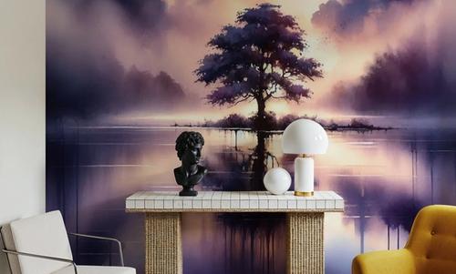 Whispers of Dawn on a Misty Lake Solitude