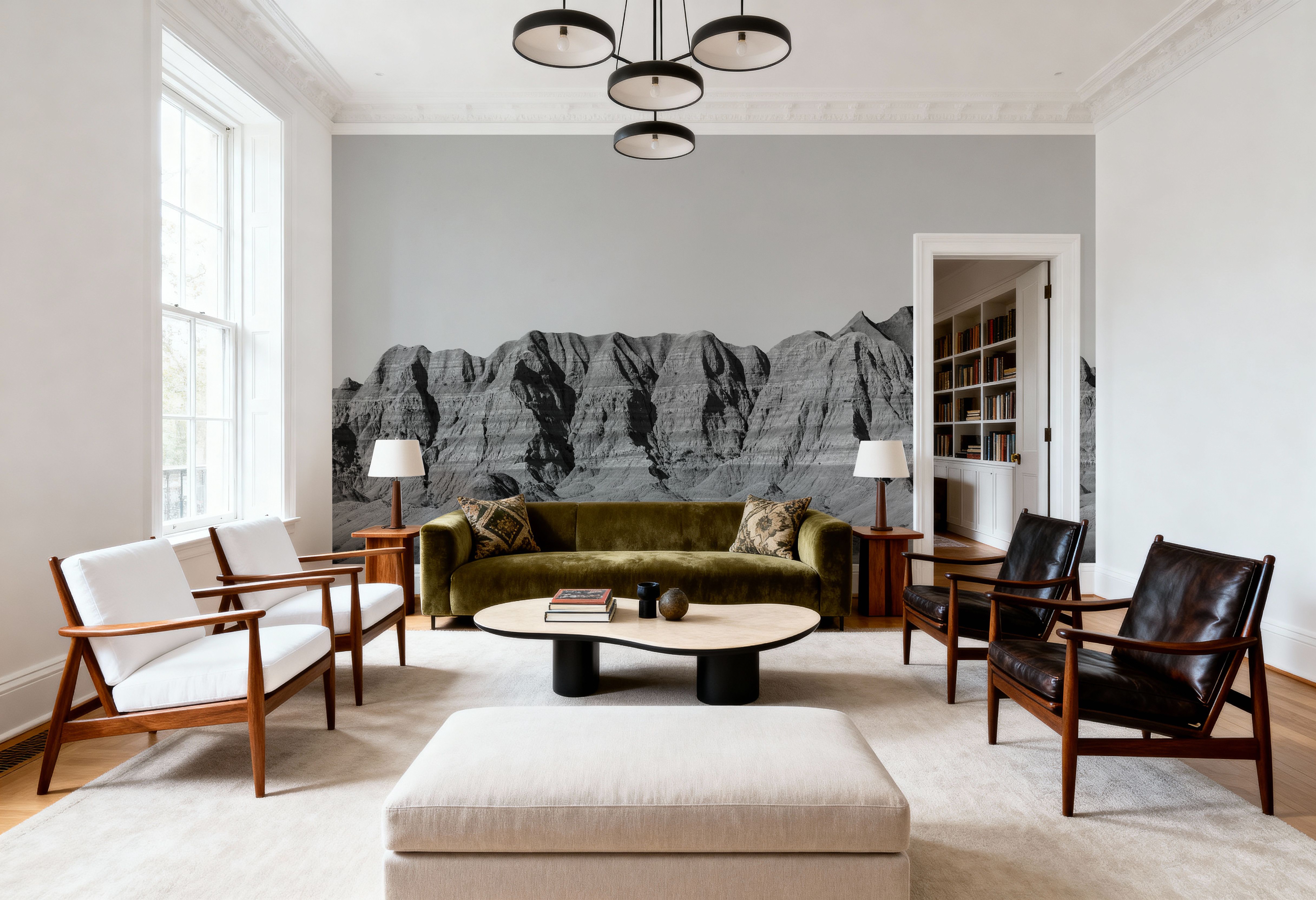 Badlands Black And White, Behang