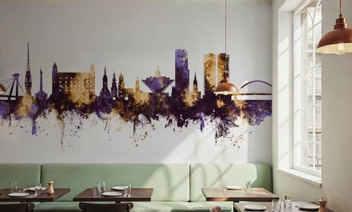 Bratislava Slovakia Skyline Purple & Gold