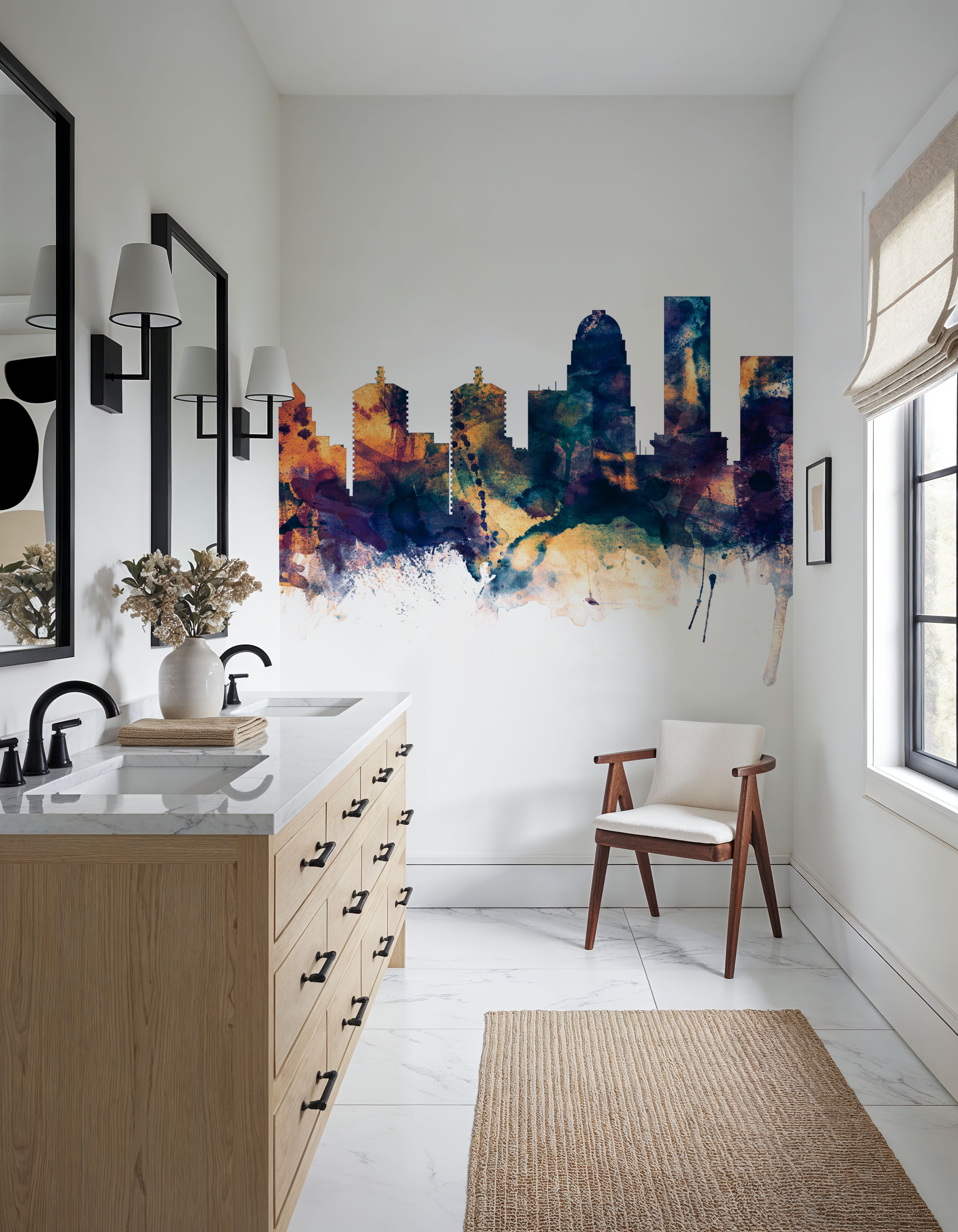 Louisville Kentucky Skyline Blue & Bronze