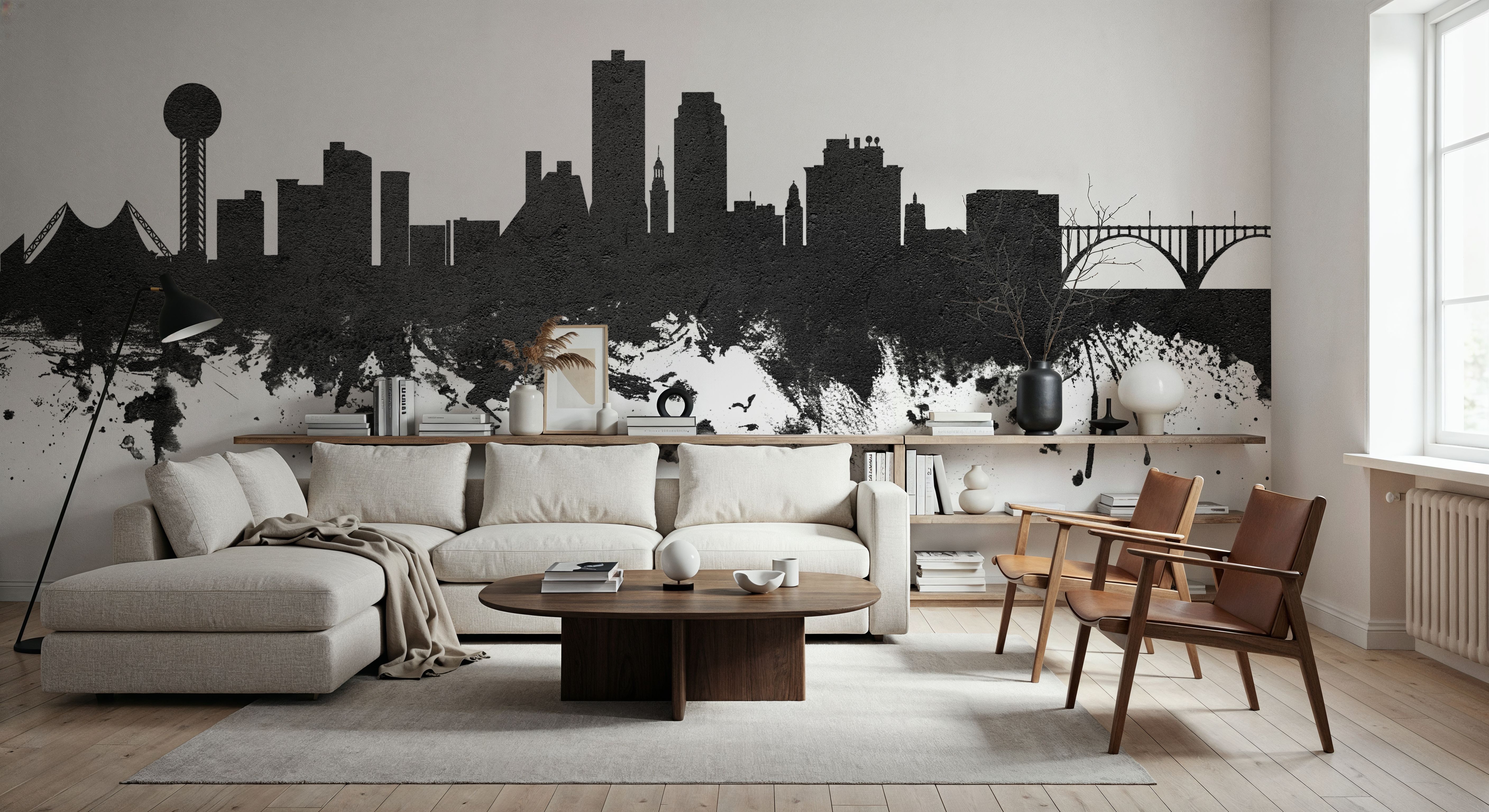 Knoxville Tennessee Skyline Black & White, Wallpaper