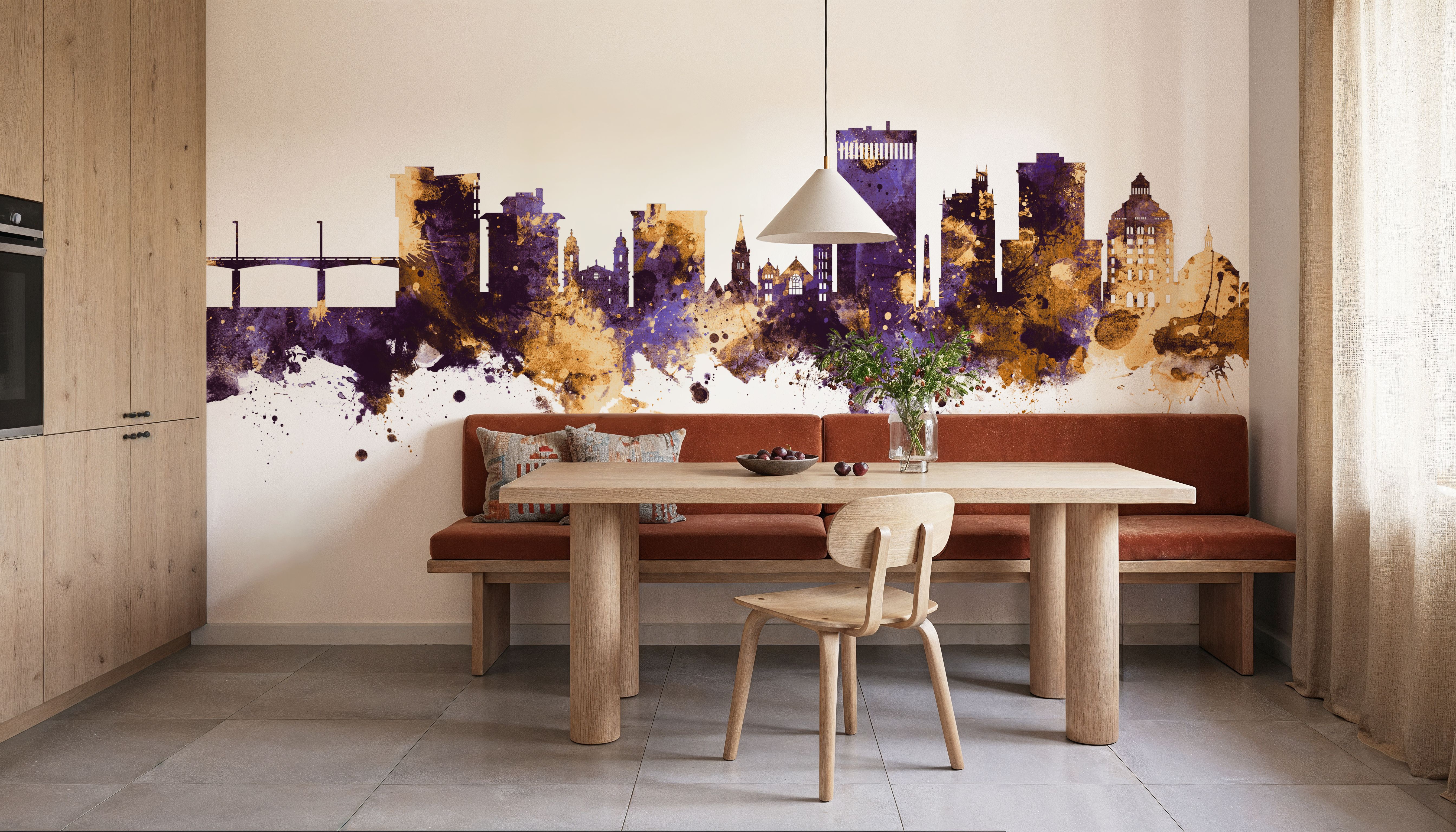 Asheville North Carolina Skyline Purple & Gold