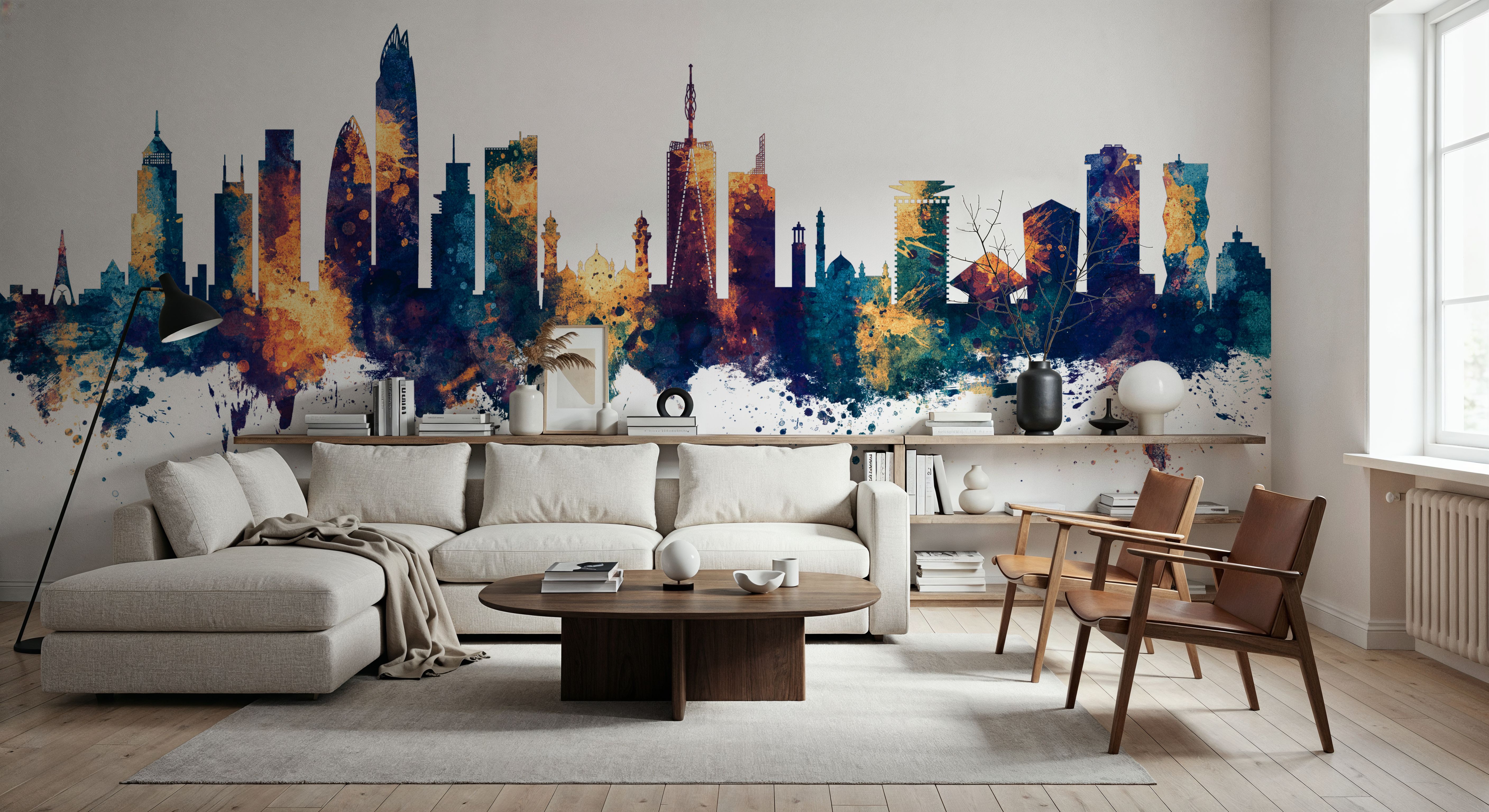 Nairobi Kenya Skyline Blue & Bronze, Wallpaper