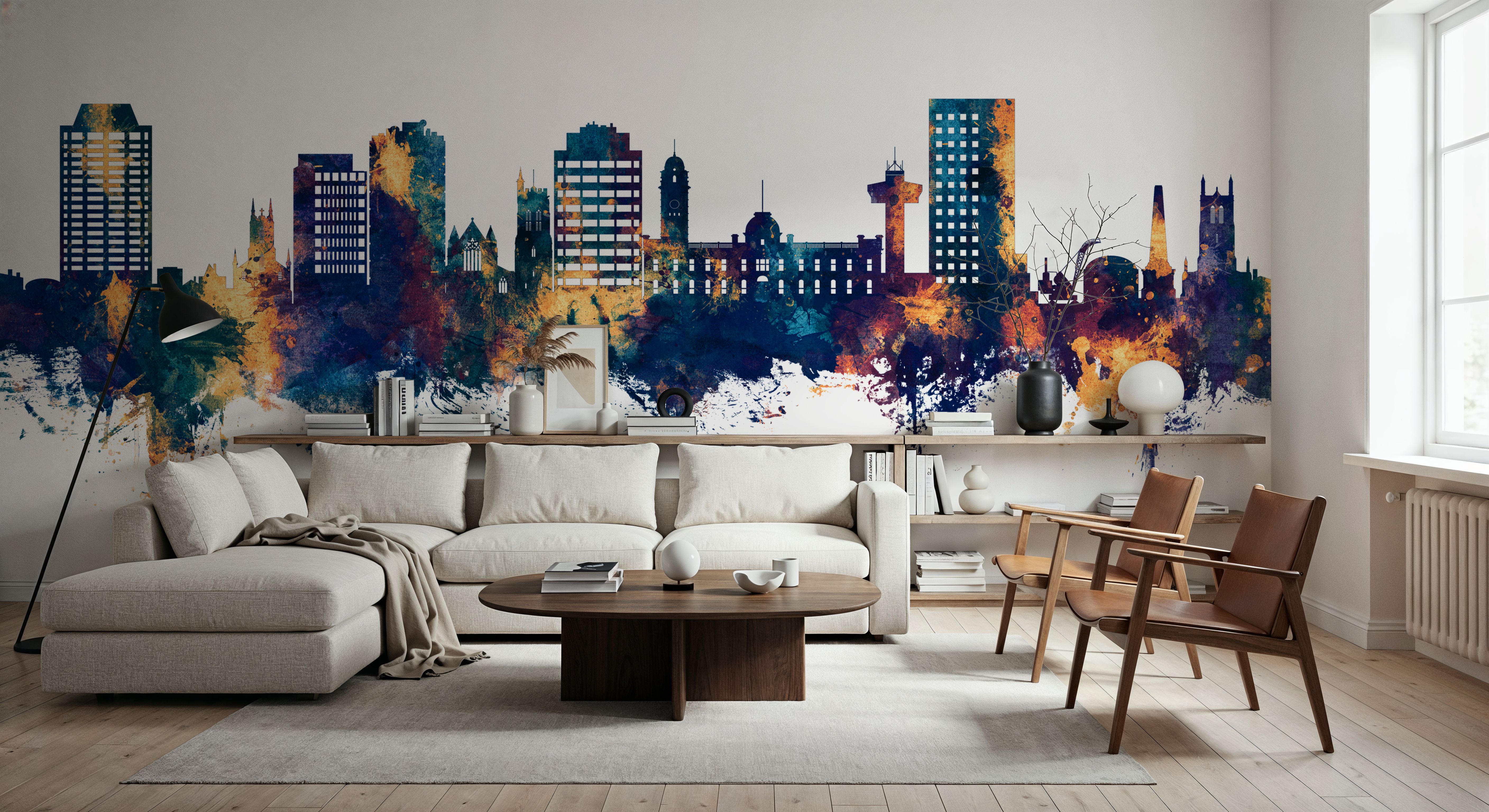 Hobart Australia Skyline Blue & Bronze